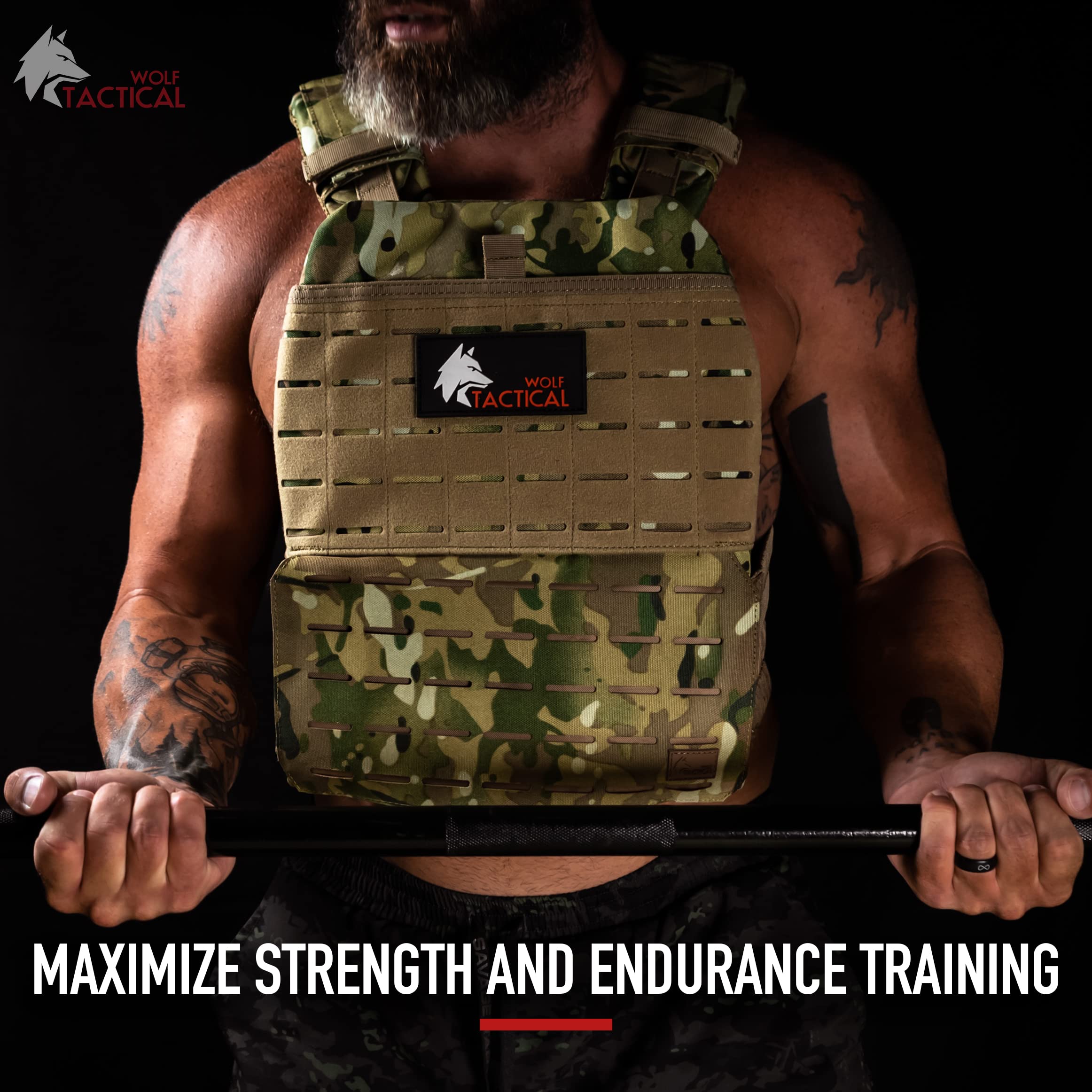 WOLF TACTICAL Curved Weight Vest Plates - 5.75LB/8.75LB/14.5LB Pairs - Ergonomic Contoured Design for CrossFit, Strength Training, Running & Heavy Workouts - Perfect for Home Gym, Outdoor Fitness & Military Training