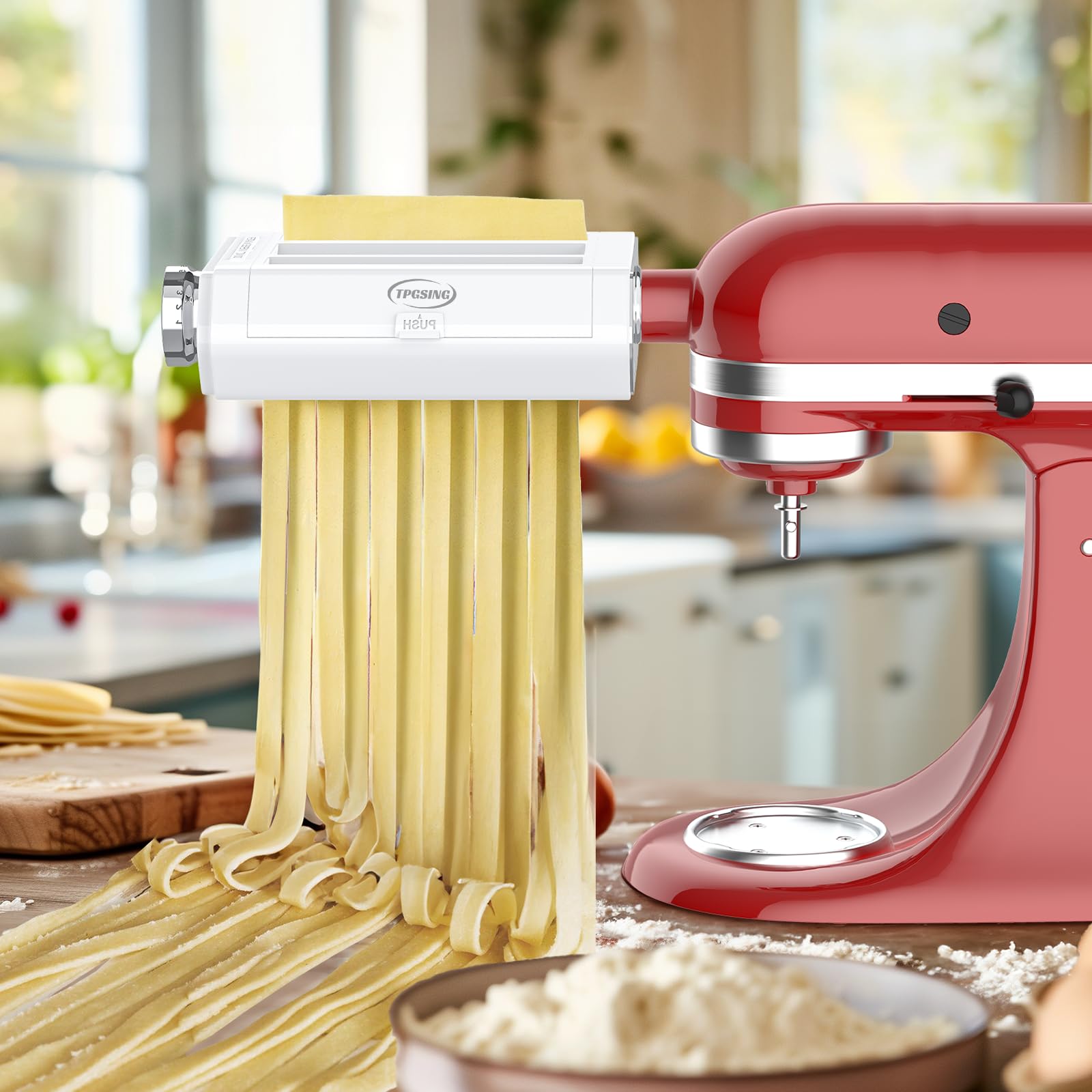KitchenAid Stand Mixer Pasta Attachment Set - 3-in-1 Pasta Maker with Sheet Roller, Spaghetti & Fettuccine Cutters | Fresh Homemade Pasta Machine | Perfect for Italian Cooking, Family Dinners & Restaurant-Quality Meals