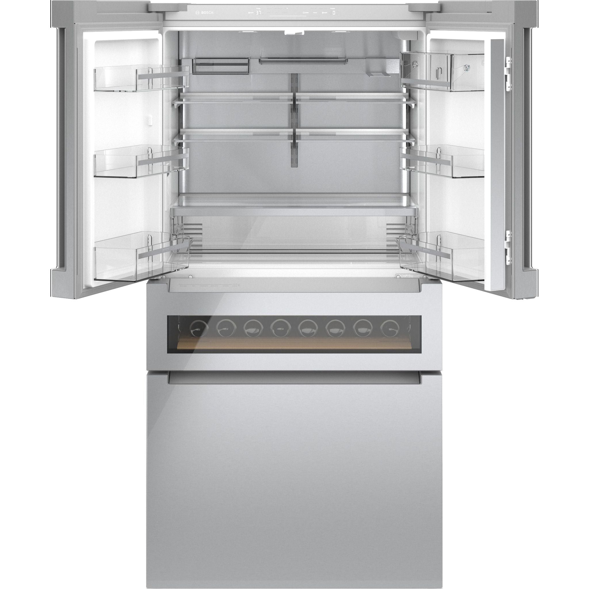 Bosch B36CL81ENG 36 Inch French Door Refrigerator with Stainless Steel Finish - Perfect for Modern Kitchens and Open-Concept Living Spaces