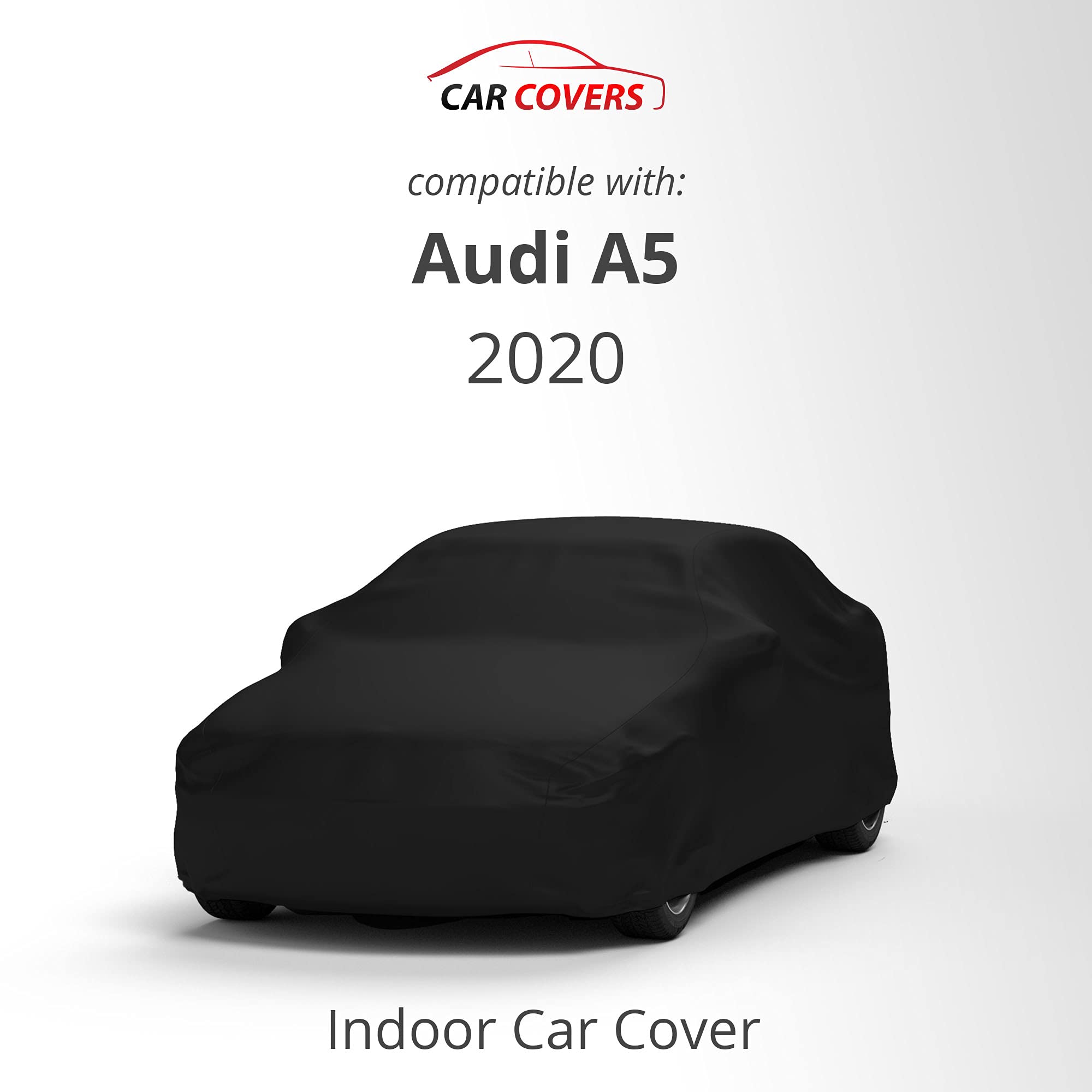 Scratch-Resistant Indoor Car Cover for Audi 2020 A5 - Black Satin Ultra Soft Material with Warranty | Perfect for Garage Storage & Vehicle Protection