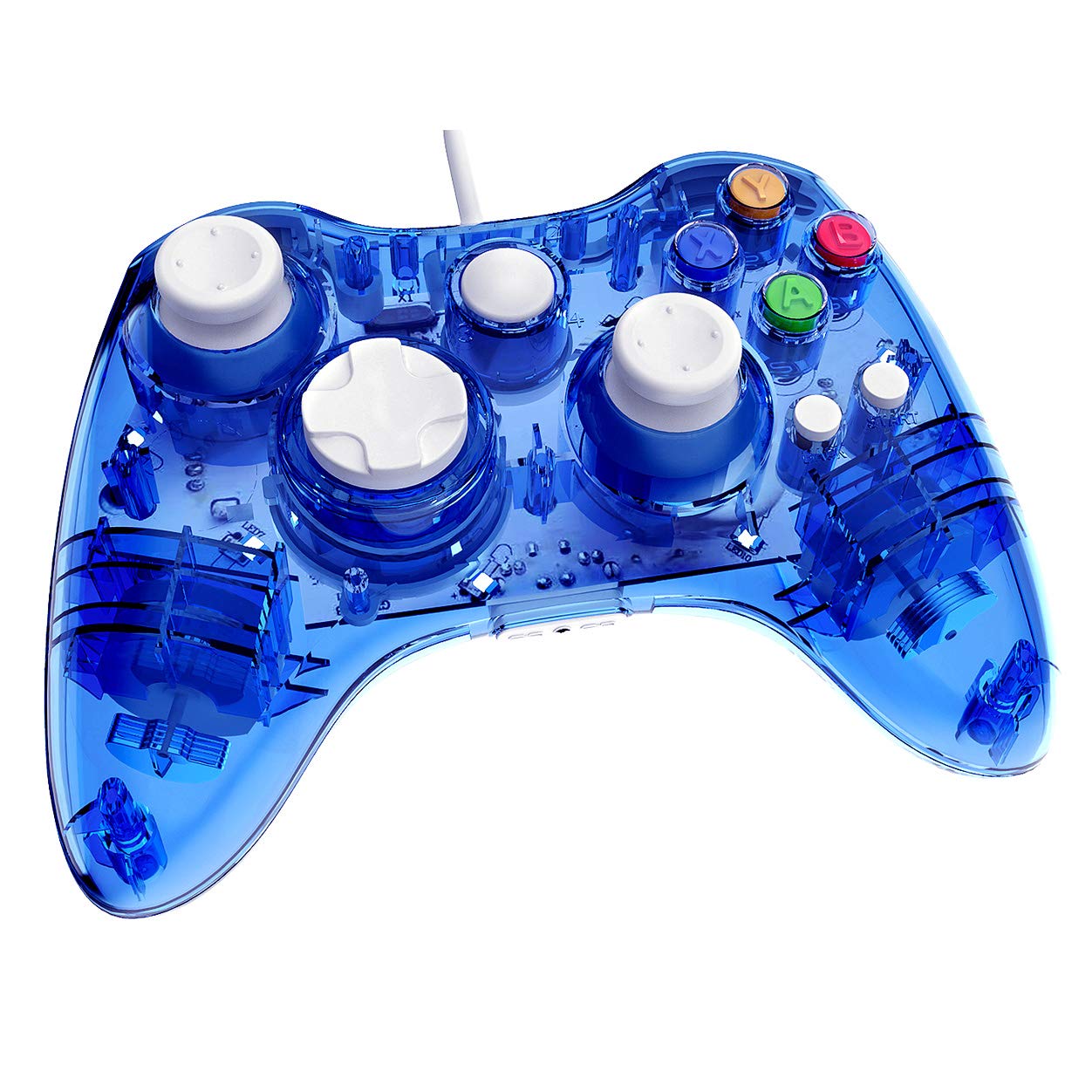 Upgraded Wired Xbox 360 Controller with LED - PC & Xbox 360 Compatible for Gaming (Blue)