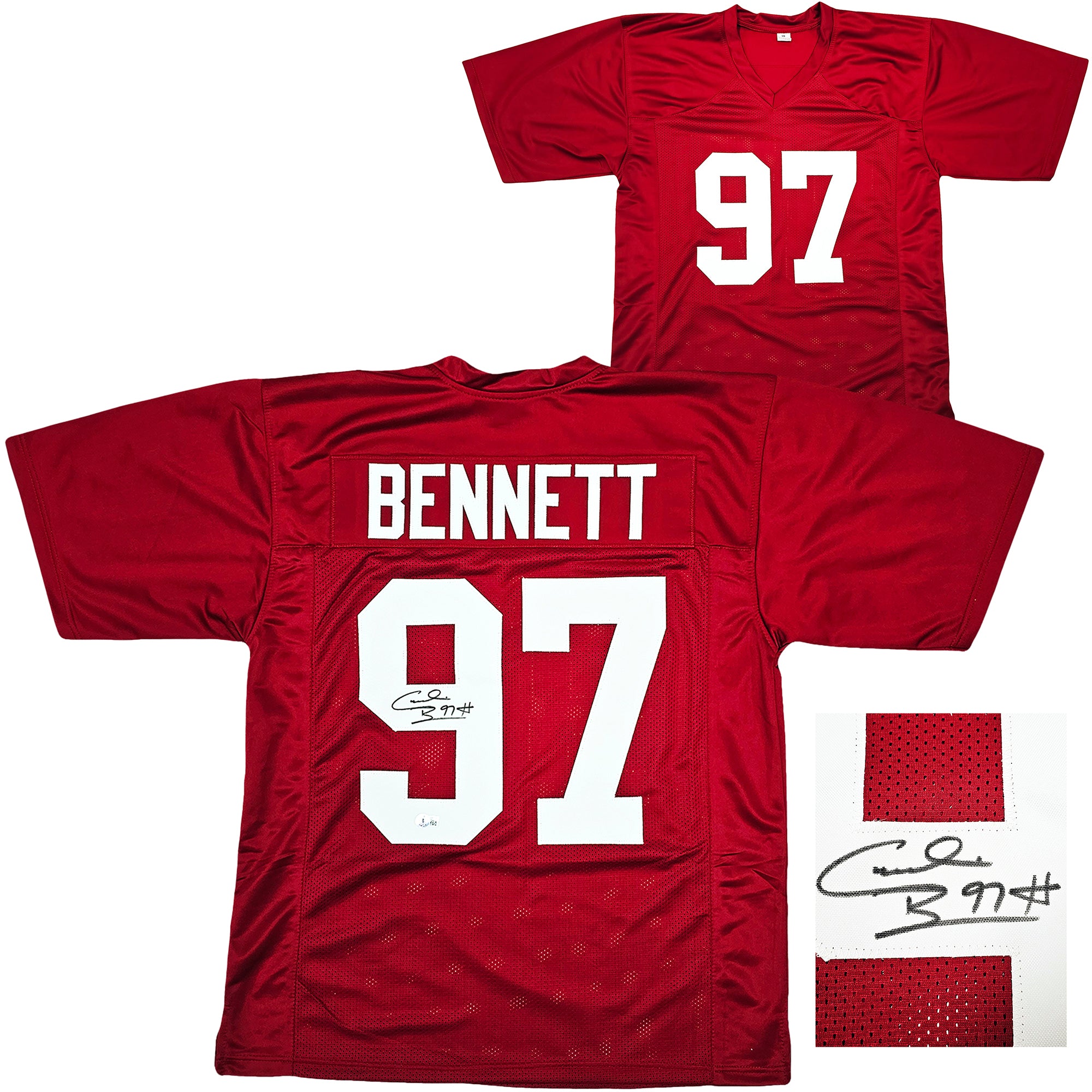 Authentic Alabama Crimson Tide Cornelius Bennett Autographed Maroon Football Jersey - Beckett BAS Certified #213096 - Perfect for Collectors, Fans, and Sports Memorabilia Displays