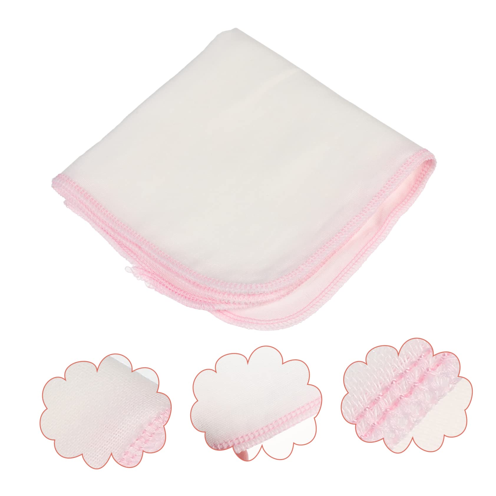 VICASKY 10 Pack Small Square Gauze Bandana Bibs - Soft Absorbent Cotton Towels for Babies & Toddlers (Red) - Perfect for Drooling, Feeding, and Messy Playtime