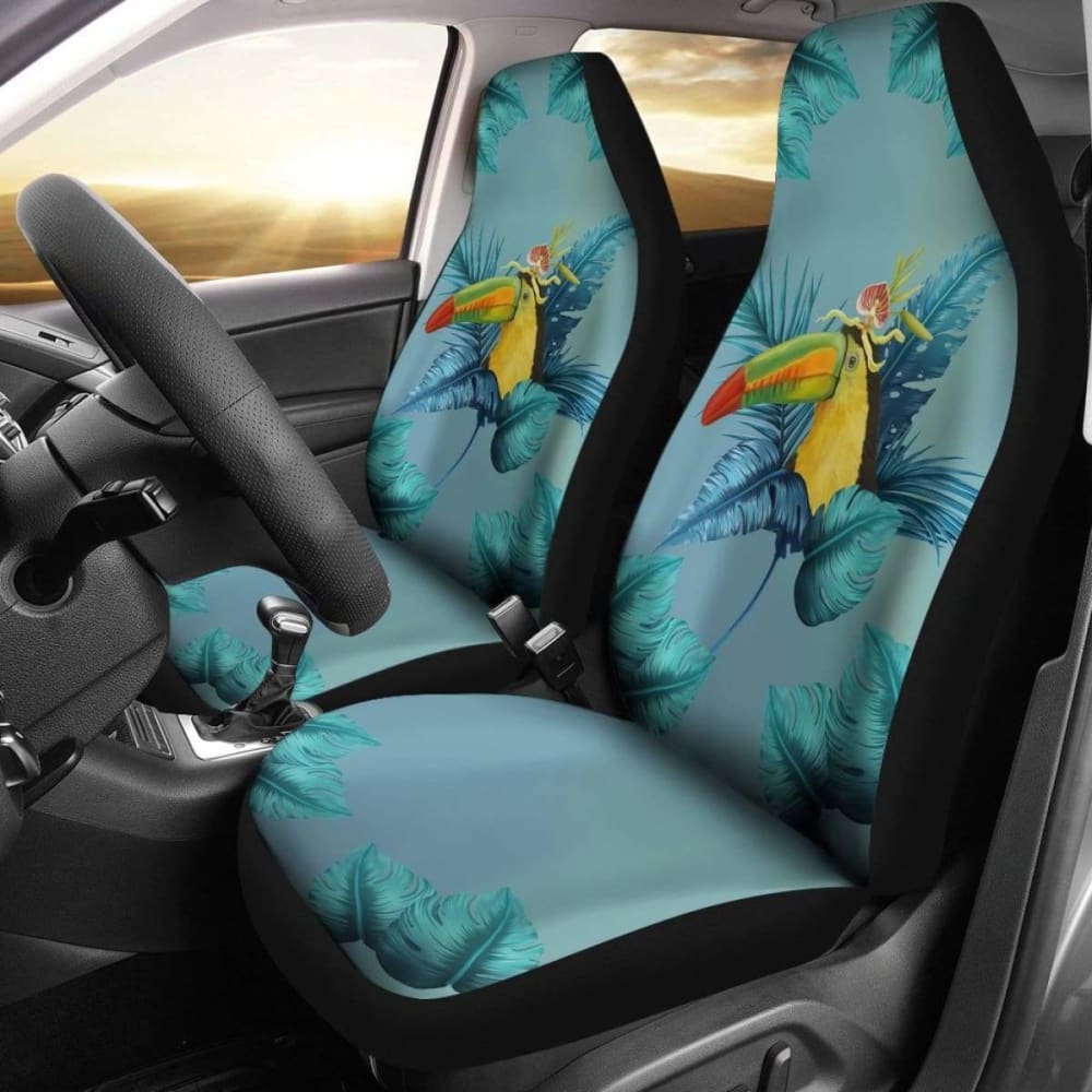 Premium Belize Car Seat Covers with Vibrant Toucan Bird Design - Waterproof & Universal Fit for Cars, Trucks & SUVs - Perfect for Travel, Commuting & Tropical-Themed Vehicle Decor