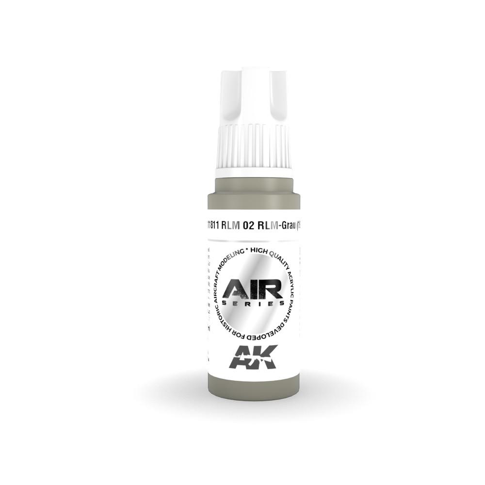 AK Interactive AK11811 Air Series RLM 02 RLM Grau 1938 Acrylic Paint - 17ml Bottle - 3rd Generation Formula - Perfect for Scale Model Painting & Military Aircraft Miniatures