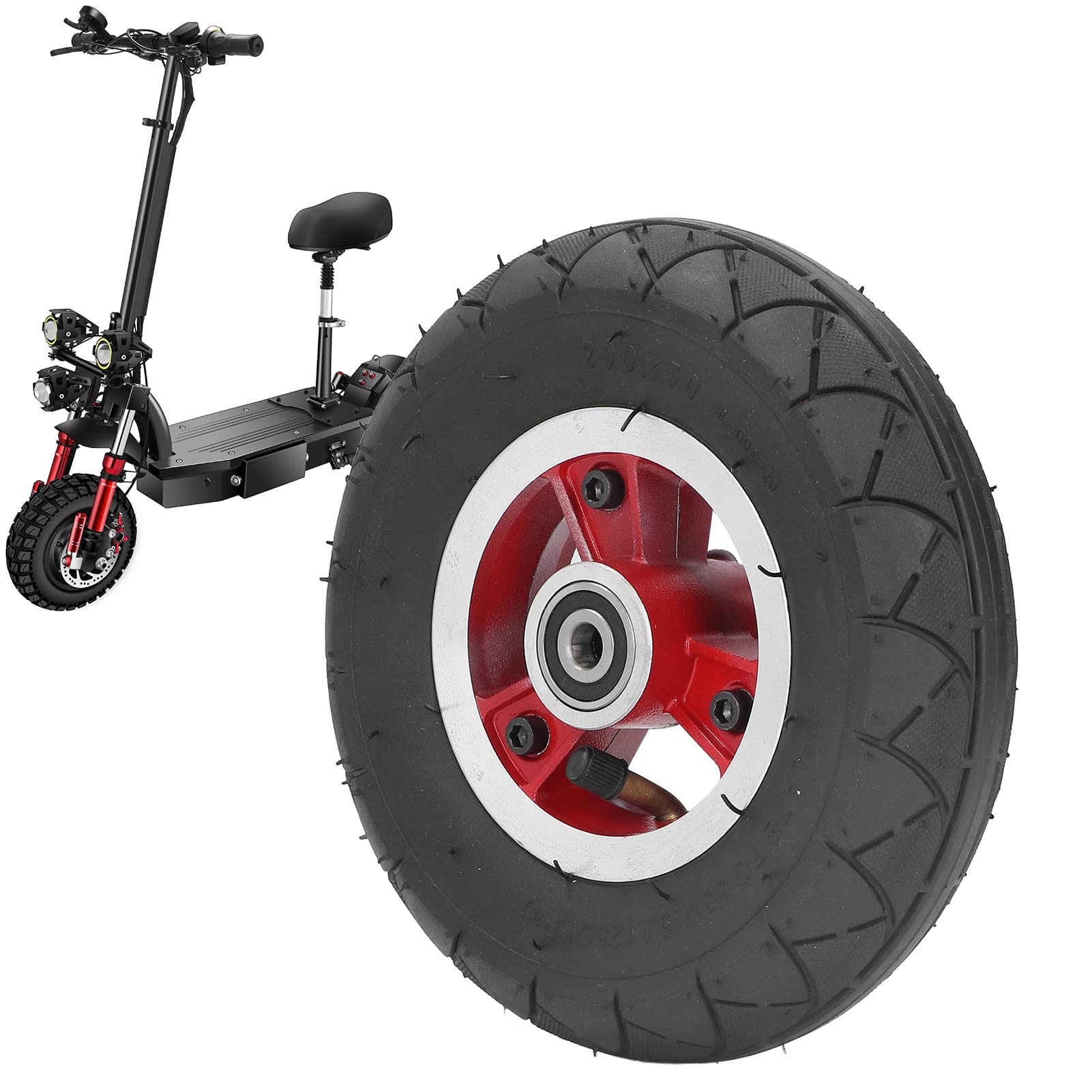 8 Inch Electric Scooter Solid Wheels - 200x50mm Explosion-Proof Non-Skid Tires with Alloy Hub - Perfect for Commuting, Campus Travel & Urban Mobility