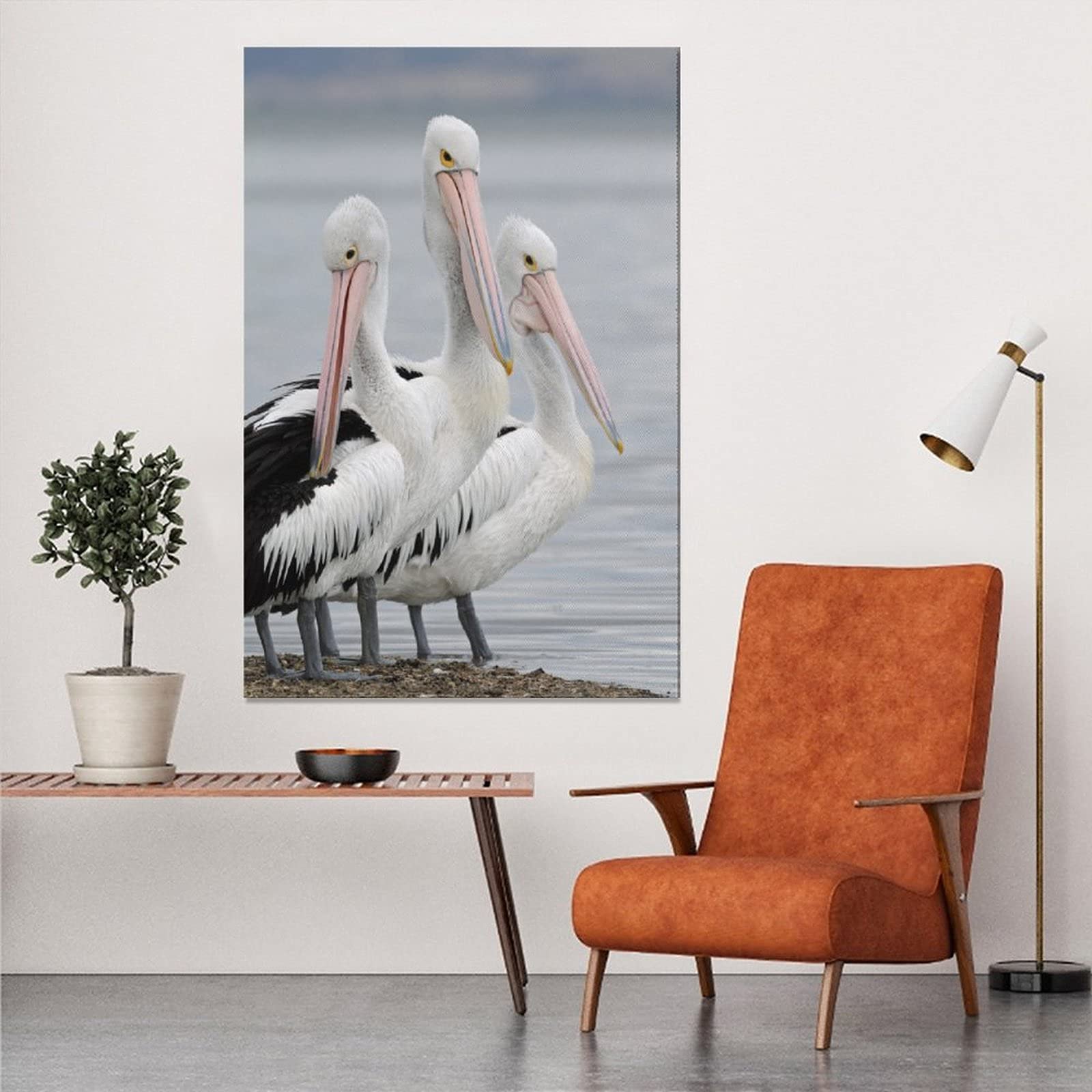 Great White Pelican & Toucan Canvas Wall Art - Premium Bird Painting Poster for Living Room, Bedroom & Office Decor - Perfect Gift for Nature Lovers & Home Decoration