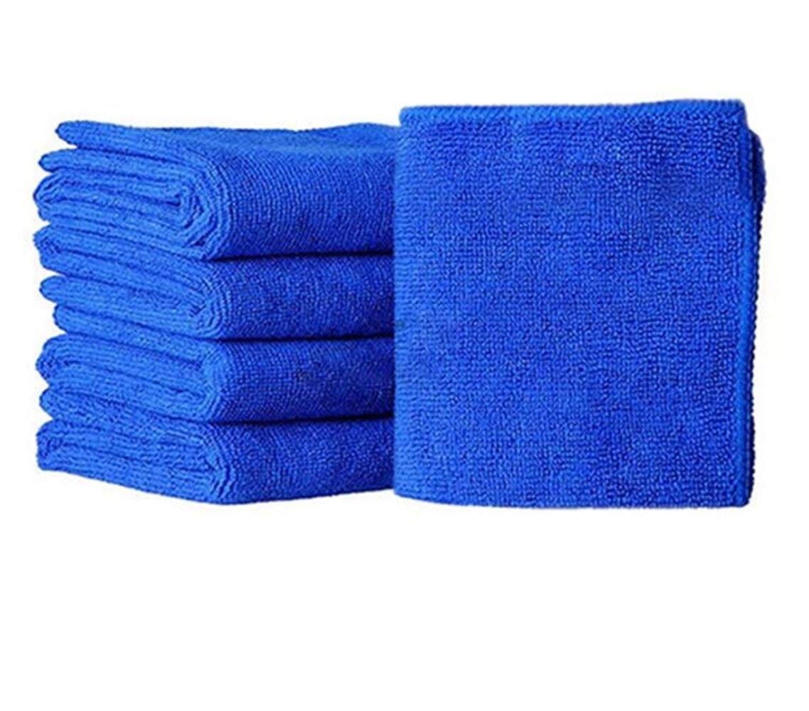QWERBAM 5-Pack Ultra Soft Absorbent Microfiber Cleaning Cloths - Blue - for Car Detailing, Kitchen, Bathroom & Household Cleaning - Quick-Dry, Lint-Free Towels for Dishes, Windows & Surfaces