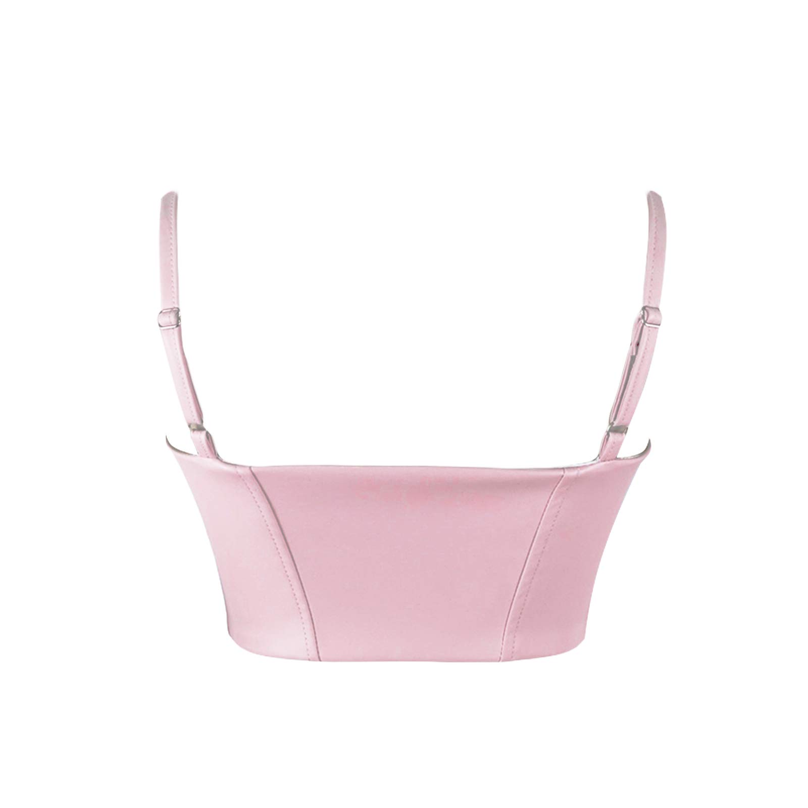 Sexy Women's PU Leather Corset Crop Top - Spaghetti Strap Bustier Push Up Cami Vest for Y2K Streetwear | Perfect for Night Out, Club Wear & Fashion Photoshoots