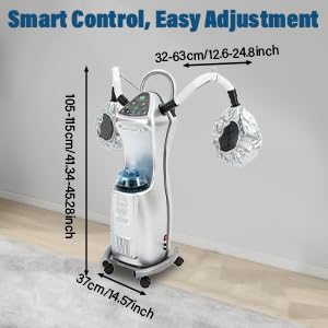 7 in 1 Professional Hood Hair Steamer with Adjustable Height & Wheels - Multifunctional Hair Treatment Machine for Perming, Coloring & Deep Conditioning | Salon & Home Use