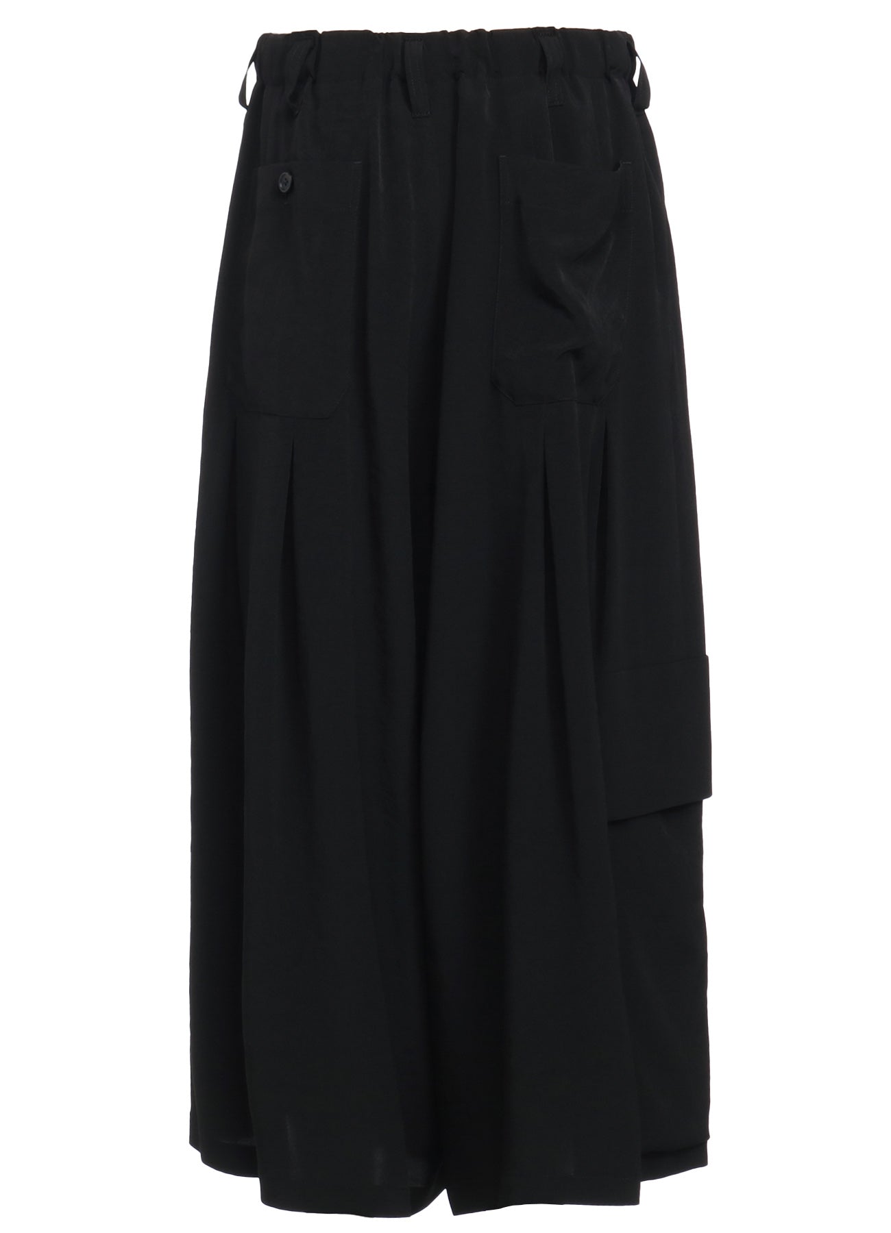Stylish Crepe de Chine Cropped Wide Pants with Gusseted Flap Pockets - Comfortable & Trendy Women's Trousers for Work, Travel & Casual Outfits
