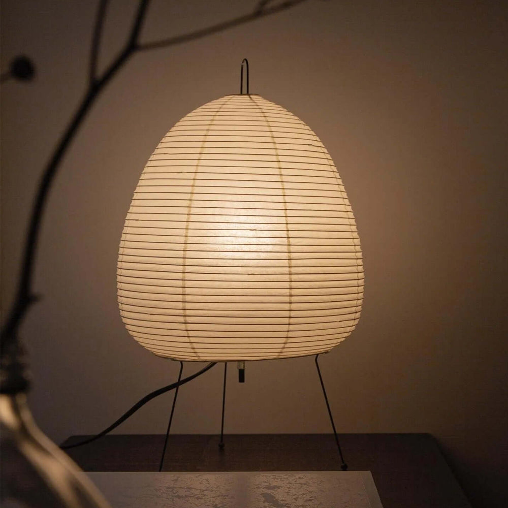 Japanese Akari Paper Table Lamp - Handmade Shoji Style Lighting for Bedroom, Living Room & Office - Warm Ambient Light for Relaxation & Decor
