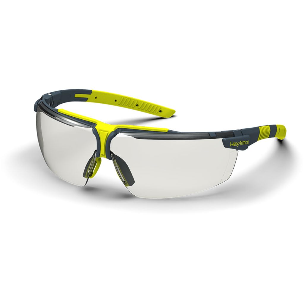 HexArmor VS300 ANSI Z87+ Safety Glasses - Adjustable Side Arms, Anti-Fog & Scratch Resistant - Protective Eyewear for Men & Women - Ideal for Construction, Woodworking, and DIY Projects