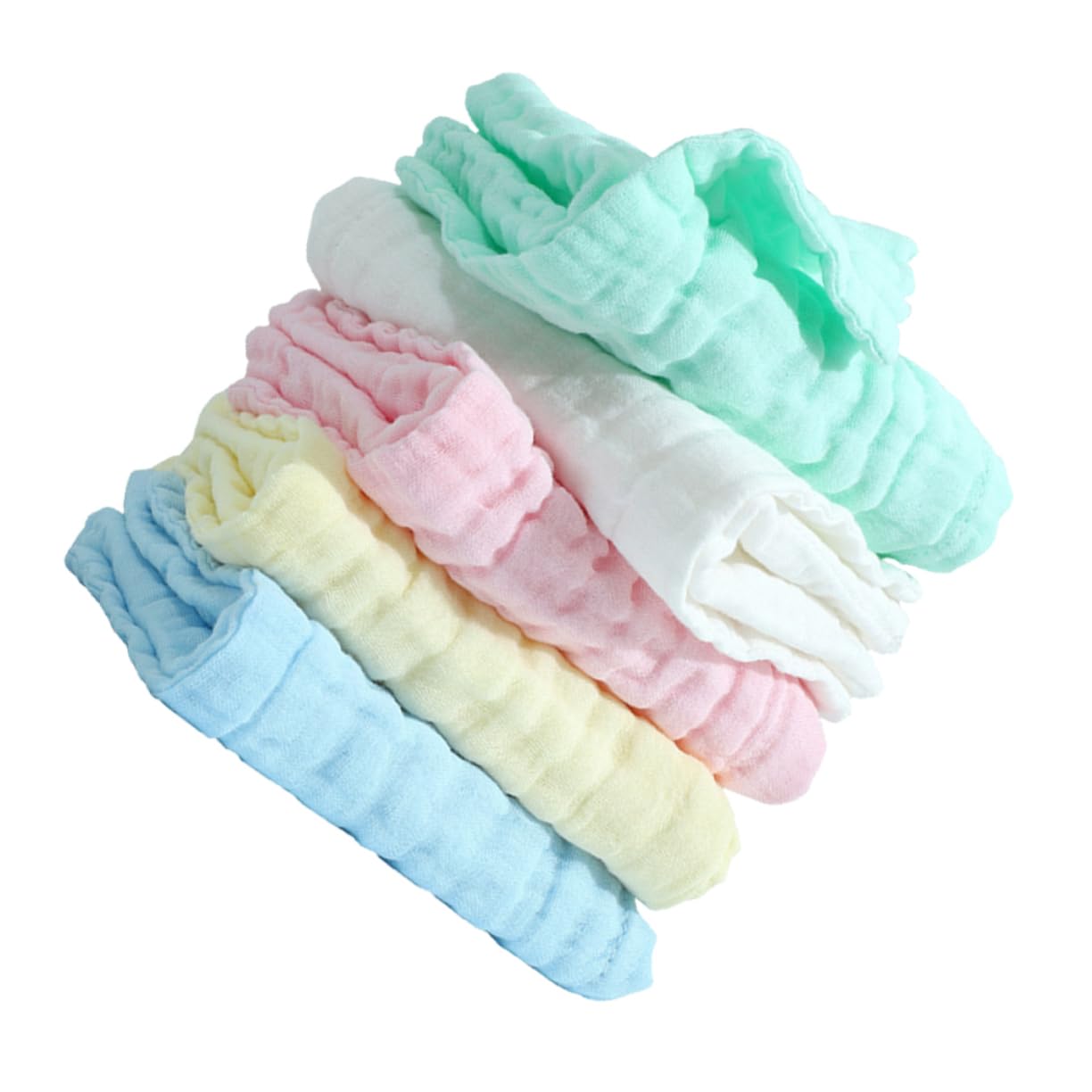 5-Pack Reusable Organic Cotton Facial Towels for Sensitive Skin - Ultra Soft & Highly Absorbent Baby Washcloths, Makeup Remover Pads, Newborn Care & Gentle Cleansing - Perfect for Daily Skincare Routine, Spa Day & Travel Essentials