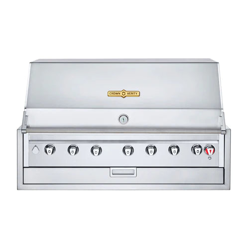 Crown Verity IBI42NG Infinite Series 42-Inch Built-In Natural Gas Grill with Roll Dome, Bun Rack & Cover - Perfect for Outdoor Kitchen, Backyard BBQ, and Patio Entertaining