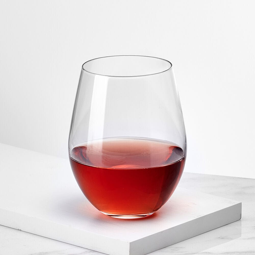 Premium Set of 4 Stemless Wine Glasses - Shatterproof & Dishwasher Safe - Perfect for Parties, Weddings & Home Entertaining