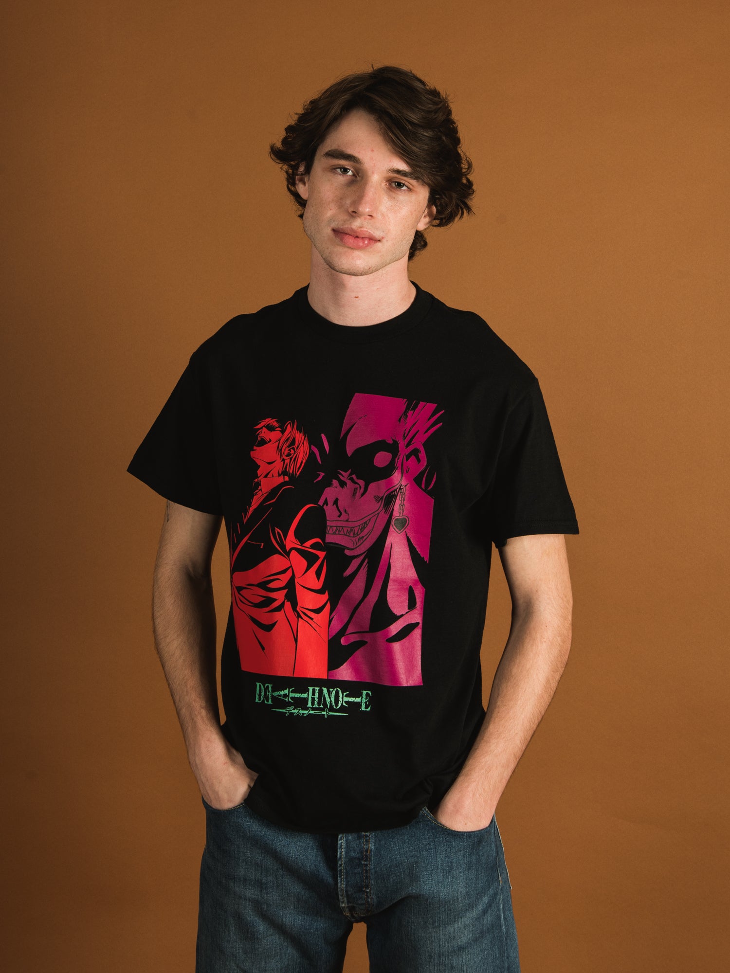 BIOWORLD Death Note Anime Neon Colors Graphic T-Shirt - Official Licensed Merchandise | Perfect for Cosplay, Anime Conventions & Casual Wear