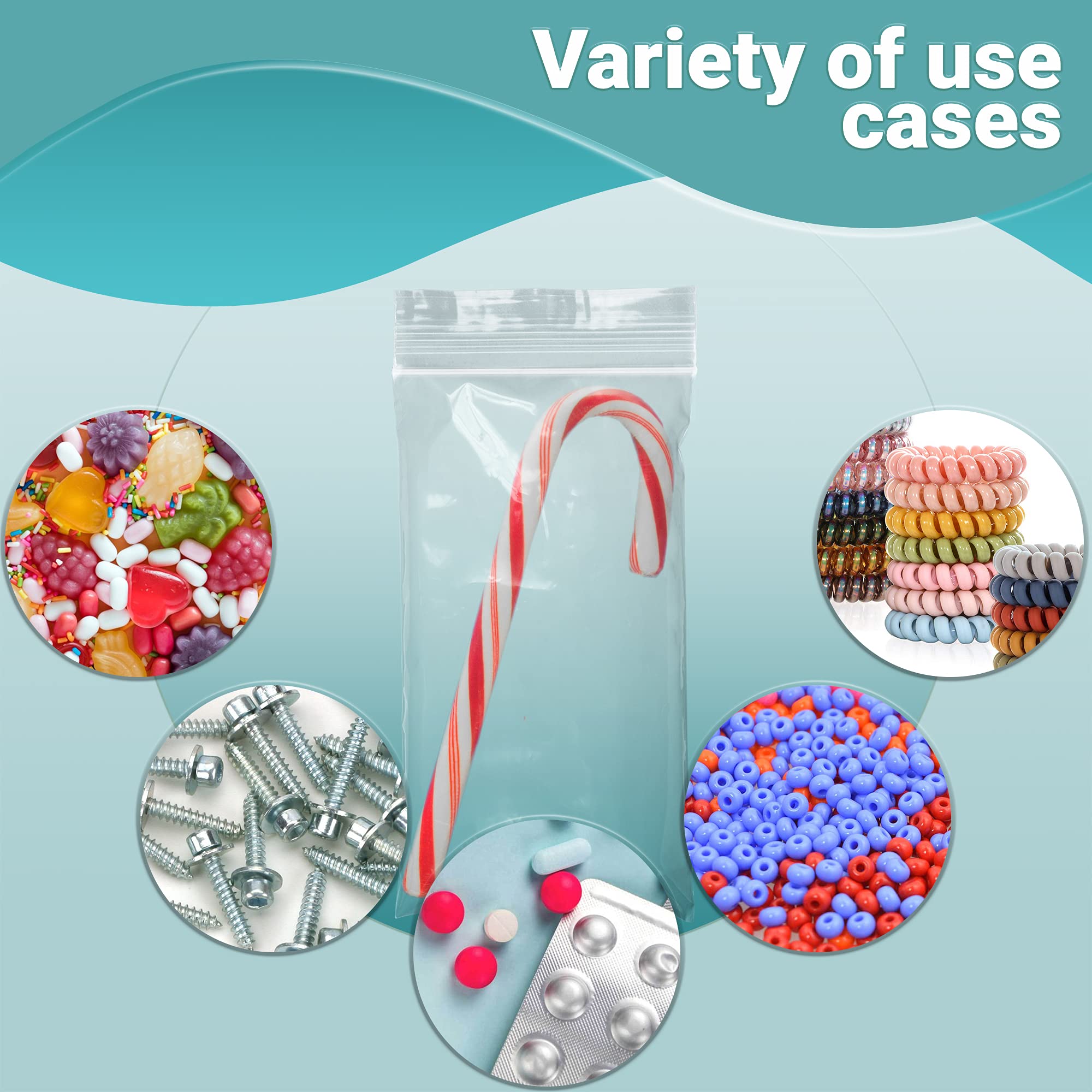 APQ 3x6 Inches Clear Reclosable Zipper Bags - 1000 Pack of 2 Mil Thick Waterproof Plastic Storage Bags with Secure Zipper Closure | Jewelry, Crafts, Beads, Small Parts Organizer | Perfect for Home, Office & Industrial Use