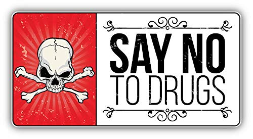 Anti-Drug Vinyl Magnet - Say No to Drugs Slogan - 5 Inch Car Bumper Sticker for Trucks & Vehicles - Durable Magnetic Decal for Road Safety Awareness & Substance Abuse Prevention