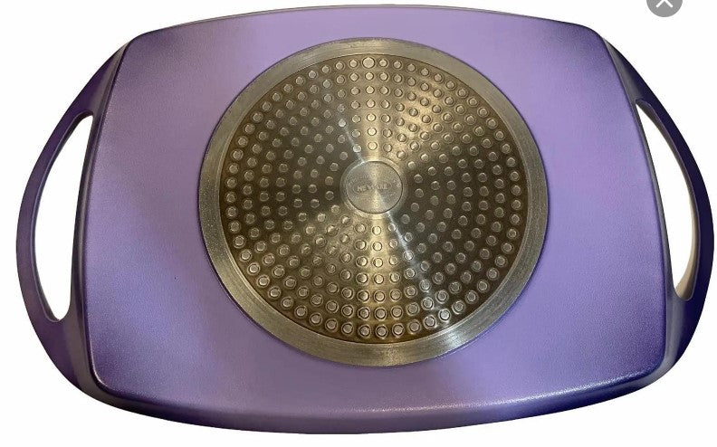 NEWARE 10-Piece Purple Terracotta Cookware Set with Griddle - Large Capacity Clay Pot Cooking Kit for Stovetop & Oven Use - Perfect for Stews, Soups, and Traditional Mexican Dishes