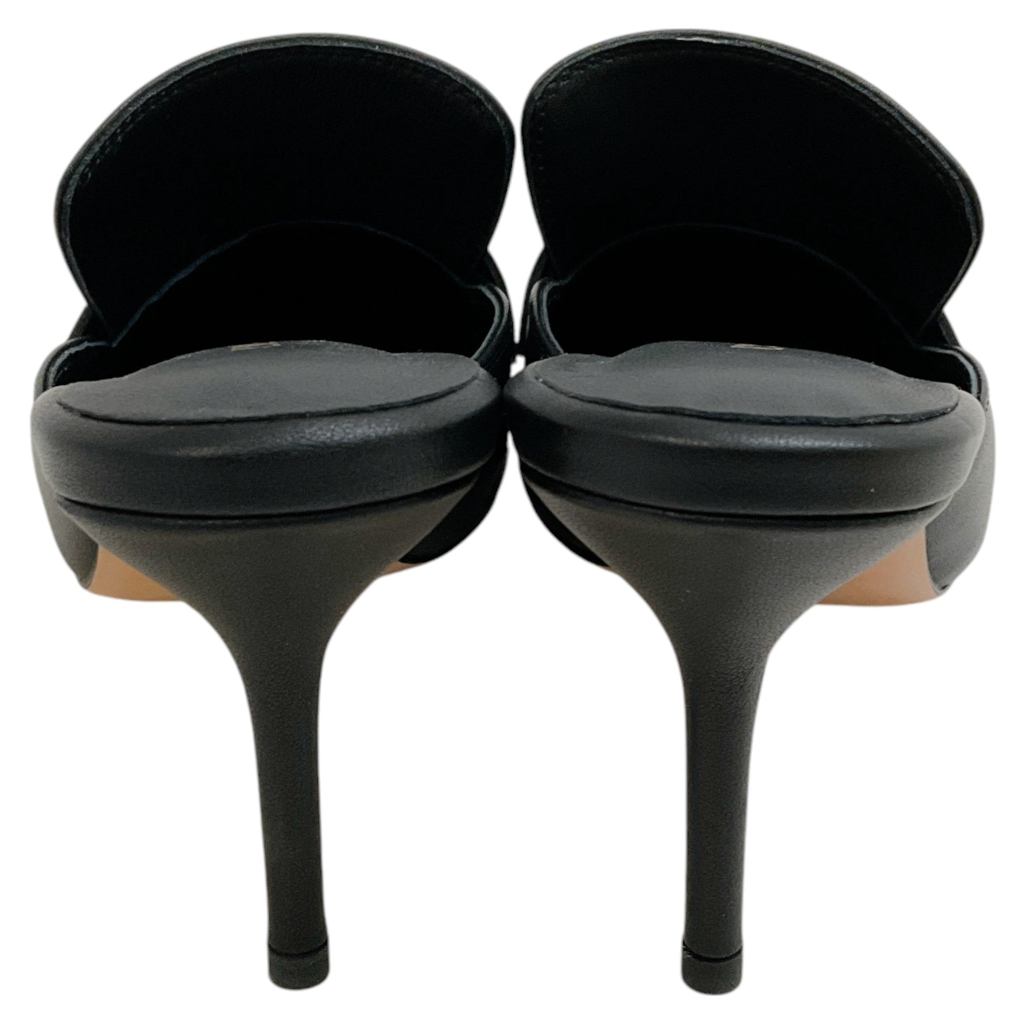 L'Agence Black Leather Bijou Mules - Stylish Women's Slip-On Shoes for Casual Outings & Date Nights