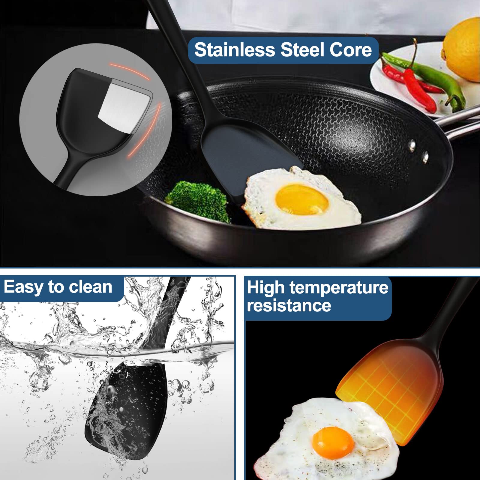 25-Piece Silicone Kitchen Utensil Set - Spatula, Spoon & Turner for Nonstick Cookware | Heat Resistant & Dishwasher Safe