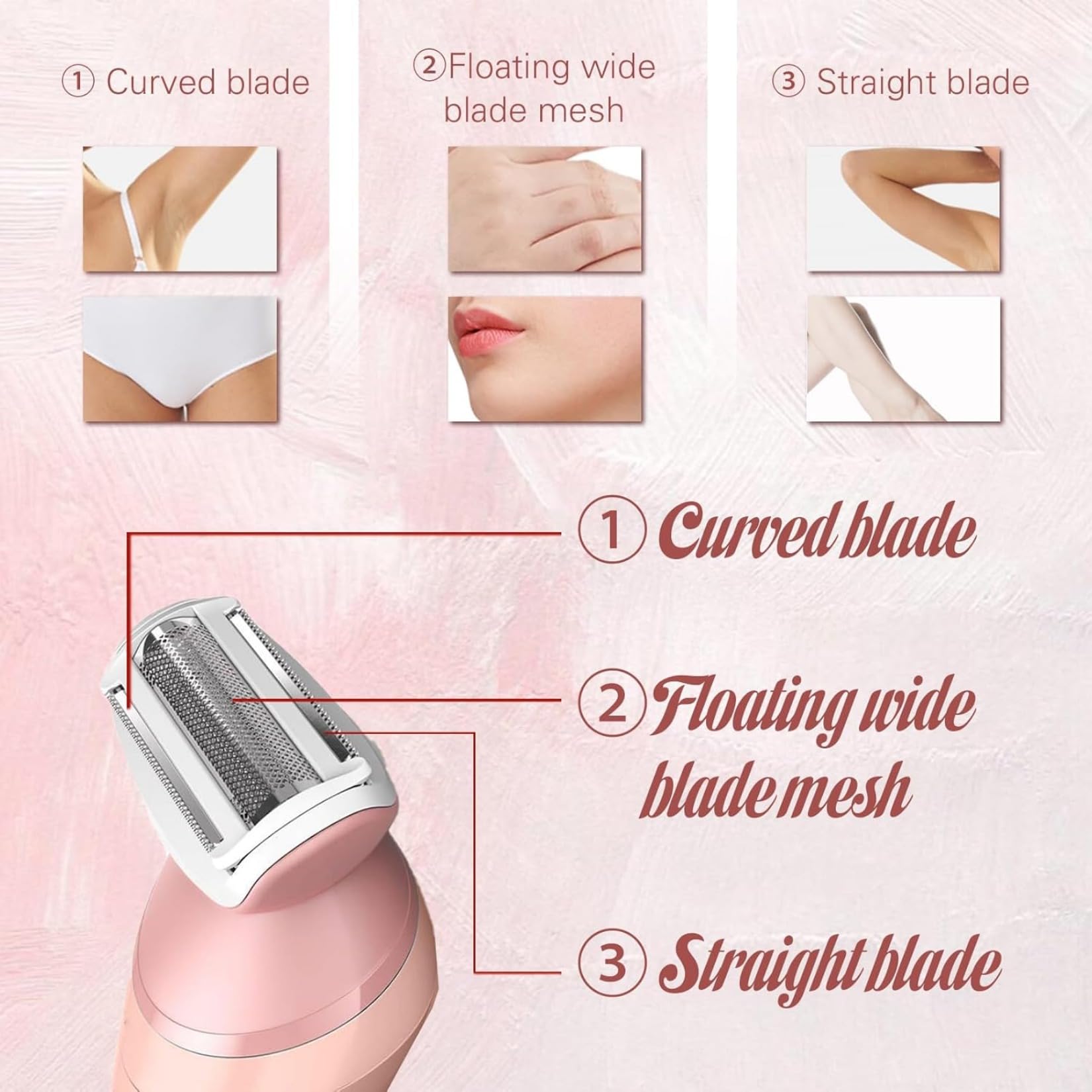 Silk Glide Pro Women's Electric Razor - Waterproof 2-in-1 Wet & Dry Shaver for Legs, Arms, Underarms & Bikini Area - Painless Hair Removal for Smooth Skin at Home or Travel (Blue)