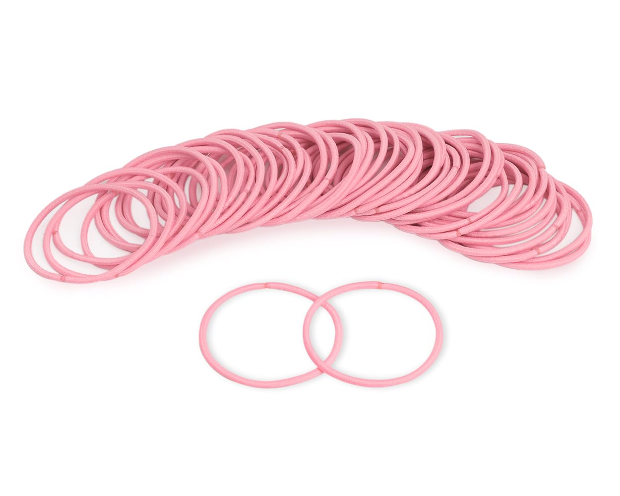 DS. DISTINCTIVE STYLE 50-Pack 2.5mm Elastic Hair Bands - Soft Ponytail Holders for Women & Girls (Pink) | Perfect for School, Workout, Yoga & Daily Styling