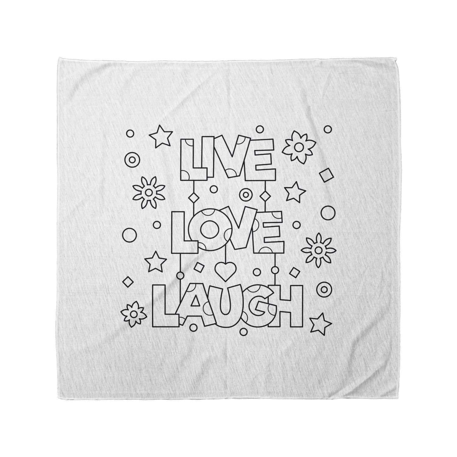 Ambesonne Live Laugh Love Bandana - Doodle Words Print Unisex Head & Neck Scarf for Men & Women - Perfect for Outdoor Activities, Concerts, and Fashion Accessories