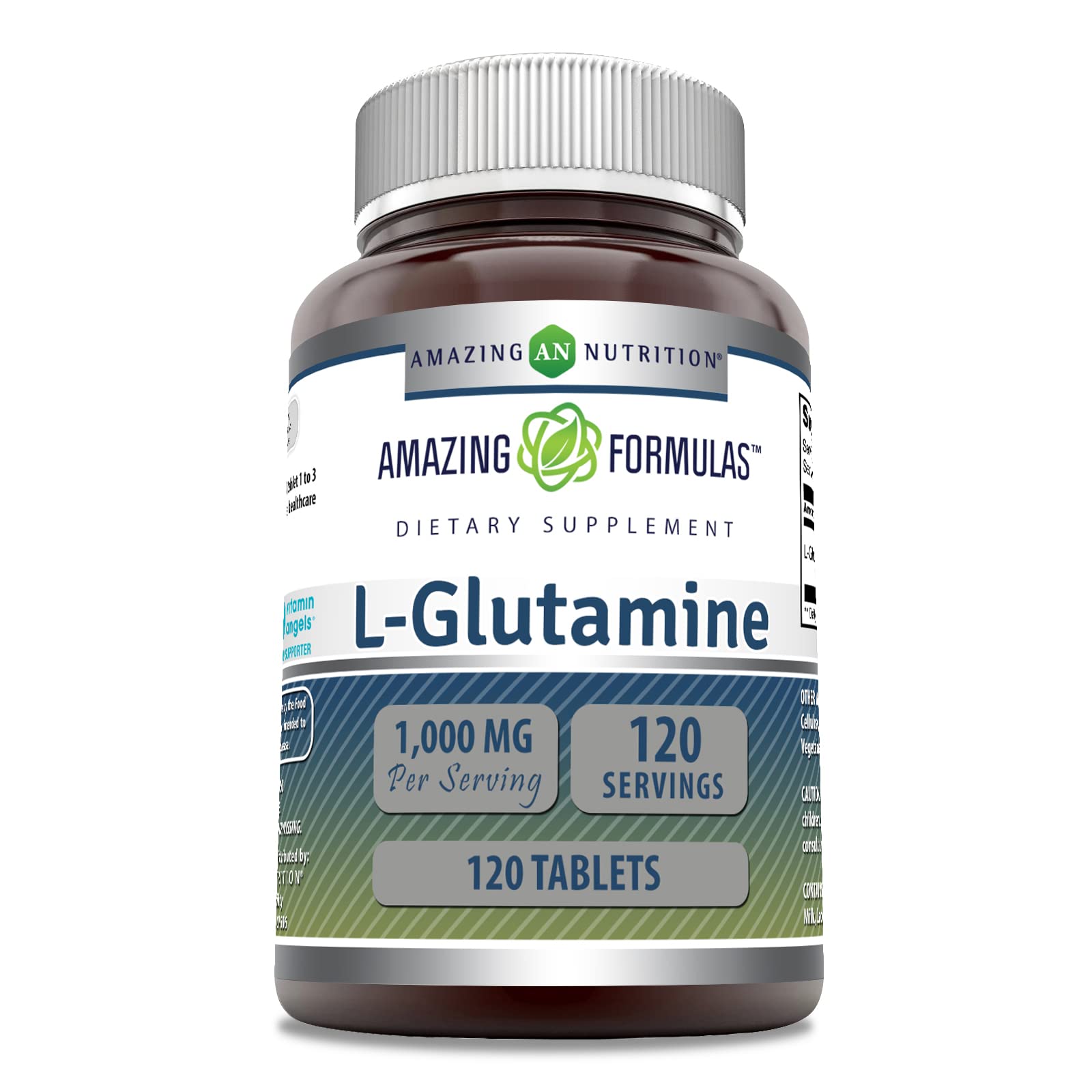 Amazing Formulas L-Glutamine 1000mg Tablets - Premium Amino Acid Supplement for Men & Women | Non-GMO, Gluten Free, Made in USA | Supports Muscle Recovery, Gut Health & Immune System (1 Pack, 120 Count) - Ideal for Athletes, Fitness Enthusiasts & Wellness Seekers
