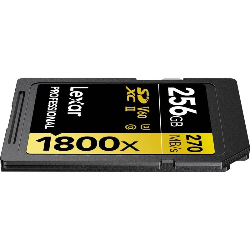 Lexar Professional 256GB SDXC UHS-II Gold Series 1800x Memory Card - High-Speed Performance for DSLR Cameras, 4K Video & Professional Photography