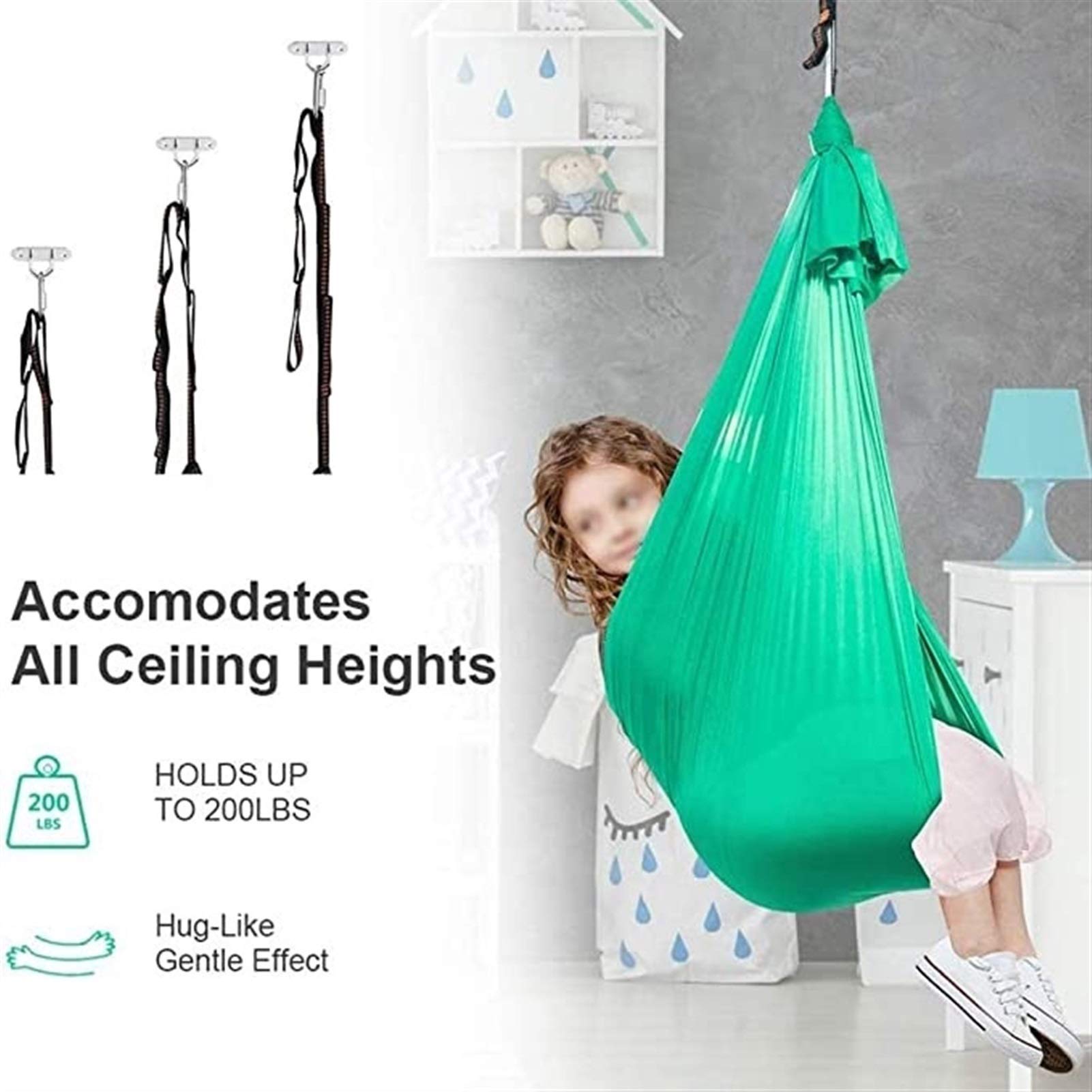 Therapeutic Sensory Swing for Kids & Teens - Soft Indoor Elastic Hammock for Special Needs, Autism, ADHD - Yoga & Sensory Integration Therapy - Outdoor Camping Accessory (Red, 100x280cm) - Perfect for Home Therapy Rooms, Classrooms & Backyard Play