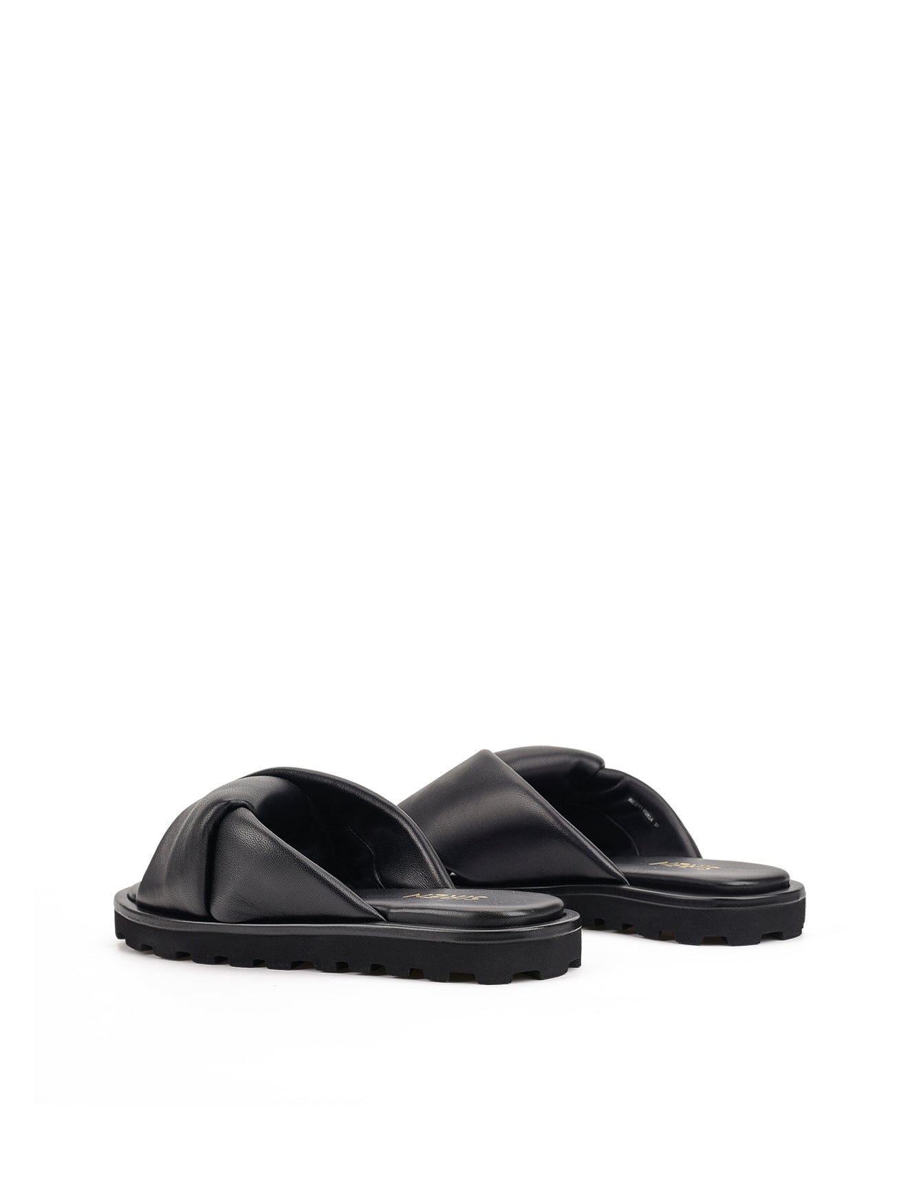 Westy Puffy Slides - Black Leather Comfortable Slippers for Men & Women | Perfect for Indoor, Outdoor, and Beach Wear