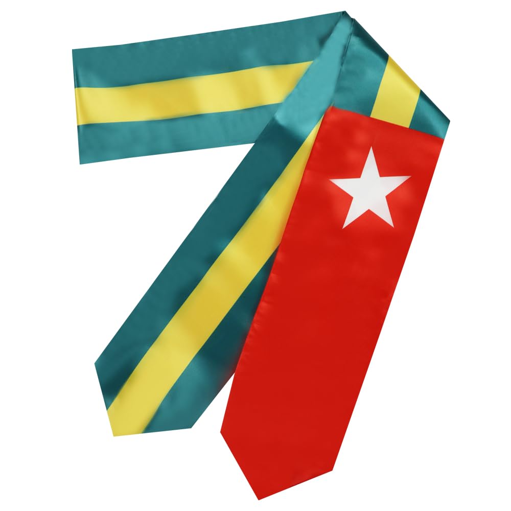 Togo Flag Graduation Stole - 180x13cm Double Sided Sash for International Students | Study Abroad Graduation Accessory | Perfect for Commencement Ceremonies & Cultural Celebrations