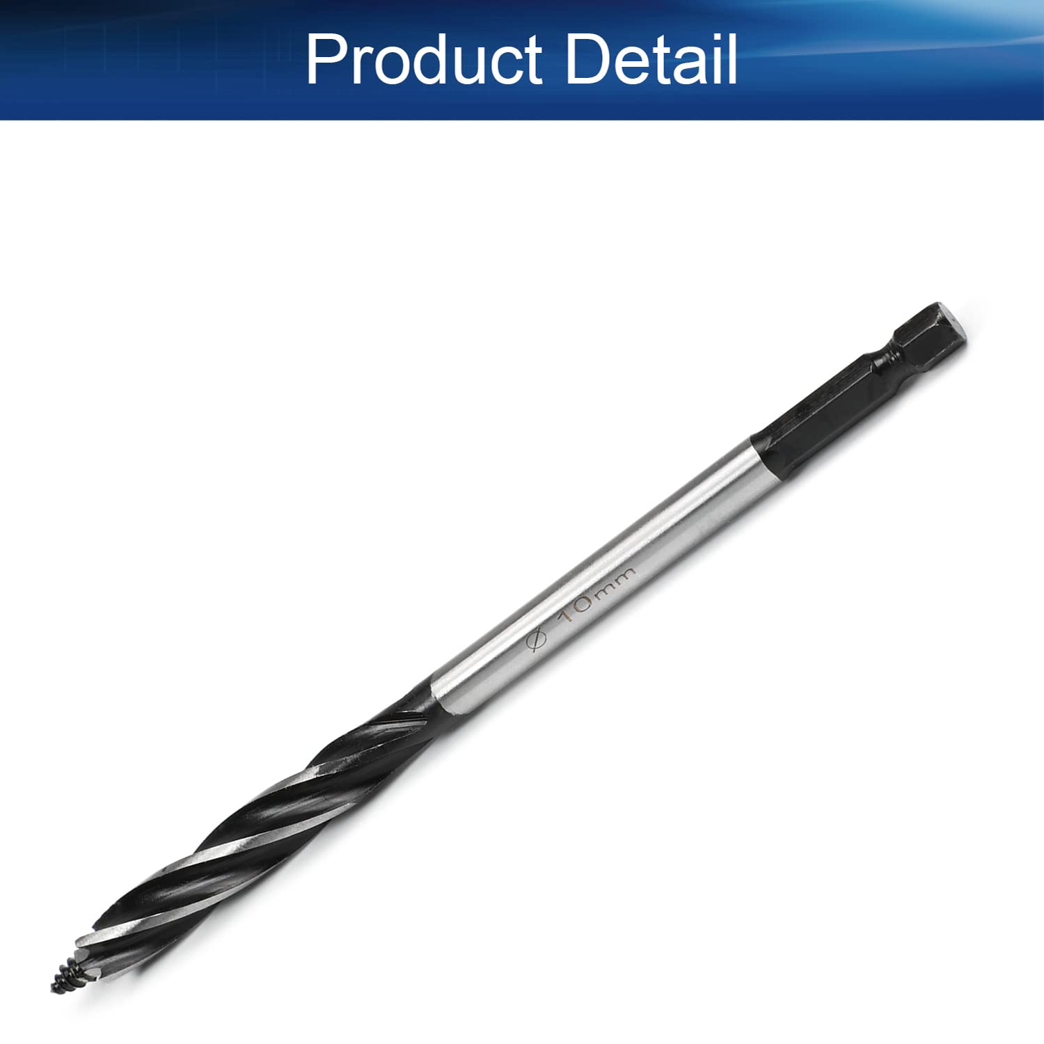 Auniwaig 10mm Auger Drill Bit - High Speed Steel Hex Shank Wood Boring Bit for Electric Bench Drills | Perfect for Woodworking, Carpentry & DIY Furniture Projects