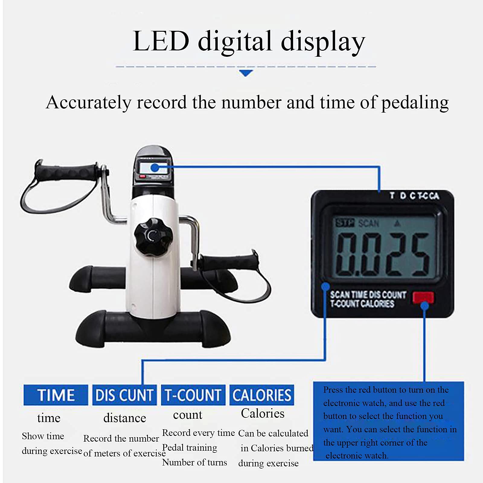 Ultra-Quiet Exercise Bike for Home Cardio Workout - Indoor Cycling Bike with Digital LCD Monitor for Rehabilitation & Fitness Training - Perfect for Home Gym, Small Spaces & Physical Therapy