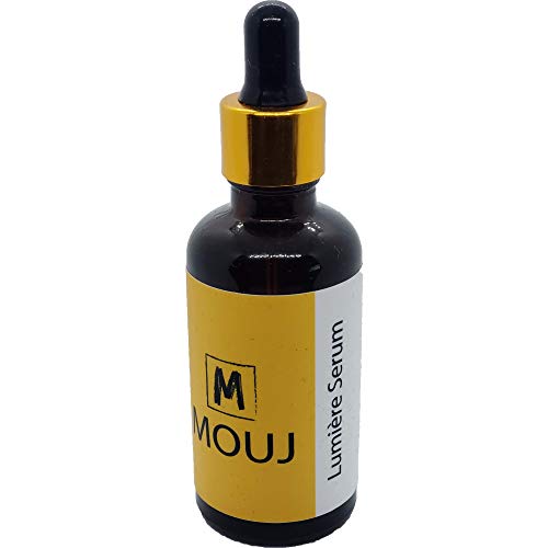 Mouj Lumiere Brightening & Moisturizing Glow Serum with Saffron, Rosehip & Vitamin E - Luxury Anti-Aging Face & Neck Treatment for Radiant Skin - Perfect for Nighttime Skincare Routine & Daily Hydration