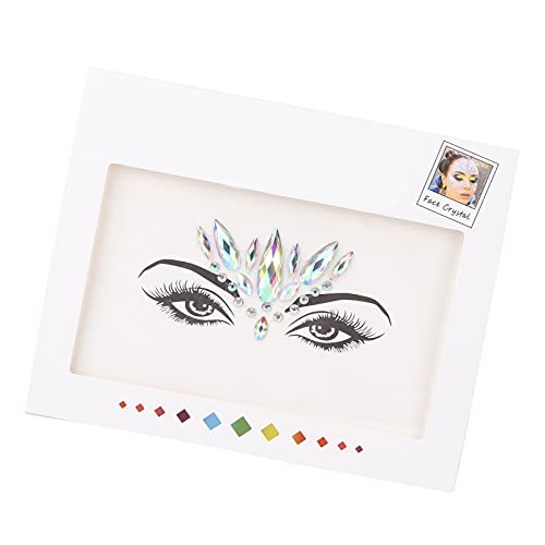 Shiny Rhinestone Face Stickers - Glitter Facial Decorations for Festival & Holiday Makeup | Temporary Body Tattoo Stickers for Parties, Raves & Costume Events
