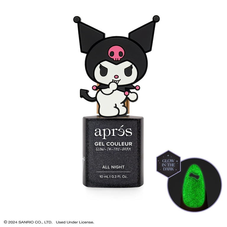 Apres x Kuromi Flash Glitter Gel - Long-Lasting Nail Polish for All Night Wear | Perfect for Parties, Nail Art & Special Occasions