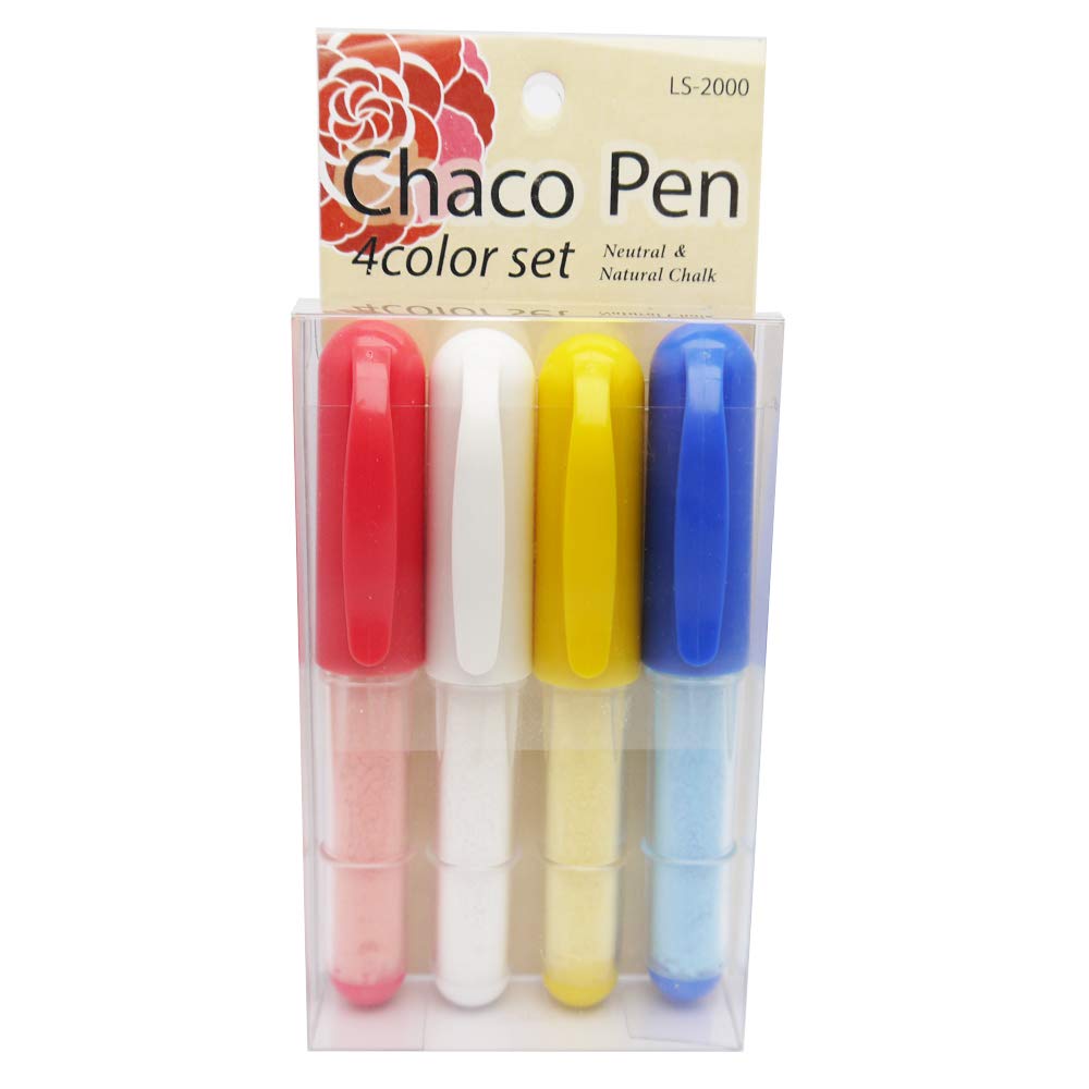 ZIGZAGSTORM 4-Color Chaco Chalk Liner Pens - Needle Felting & Sewing Marking Tool (White, Red, Blue, Yellow) - Perfect for Fabric Marking, Quilting, Dressmaking and DIY Crafts