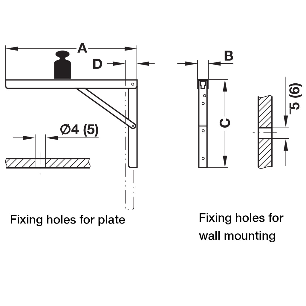 Adjustable Folding Bracket - Heavy Duty Wall Mount Shelf Support for Floating Shelves, Cabinets & Home Organization - Perfect for Kitchen, Bathroom, Garage & Office Storage Solutions