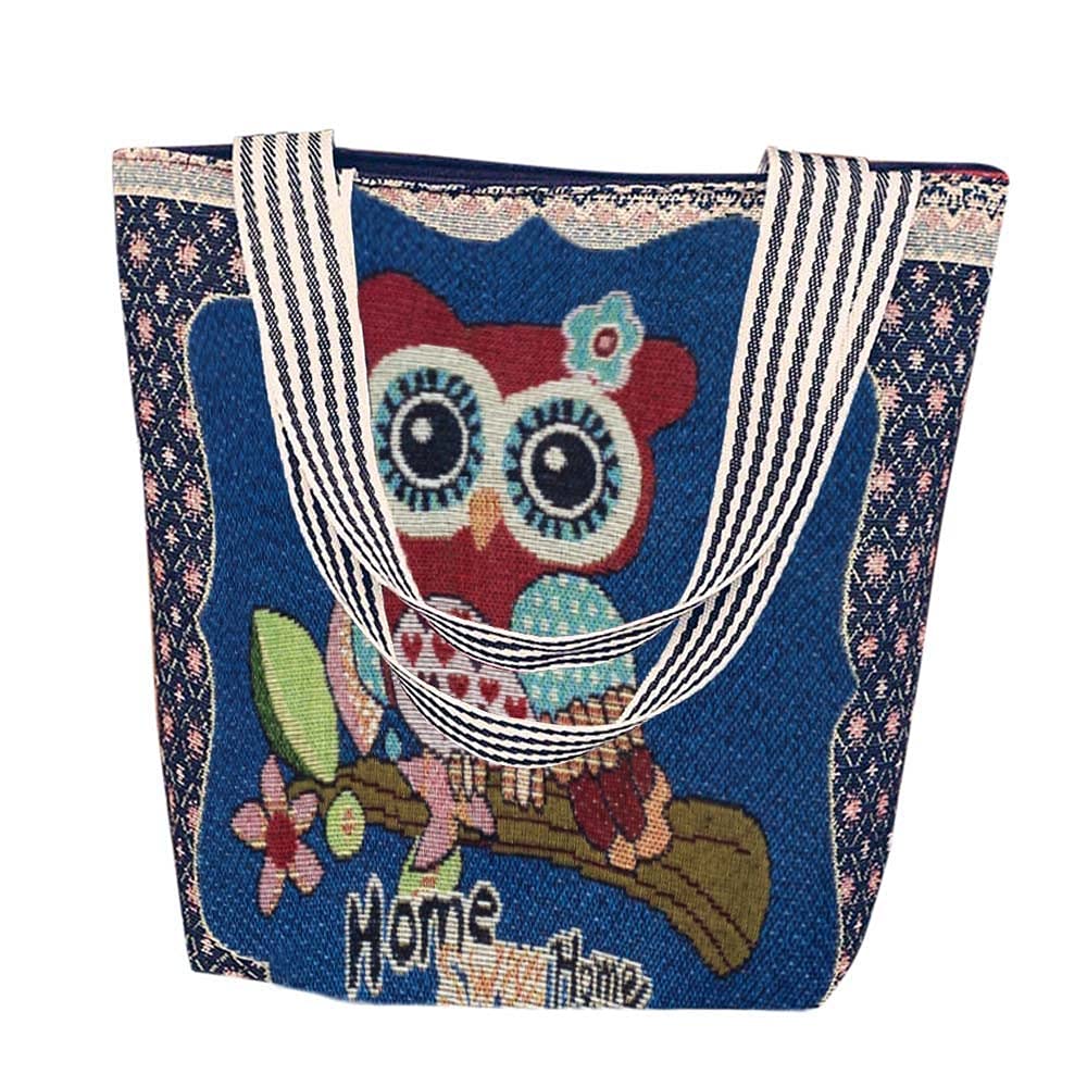 Stylish Unisex Canvas Messenger Bag - Cartoon Print Shoulder Tote for Women & Men - Perfect for Work, Travel, and Everyday Use