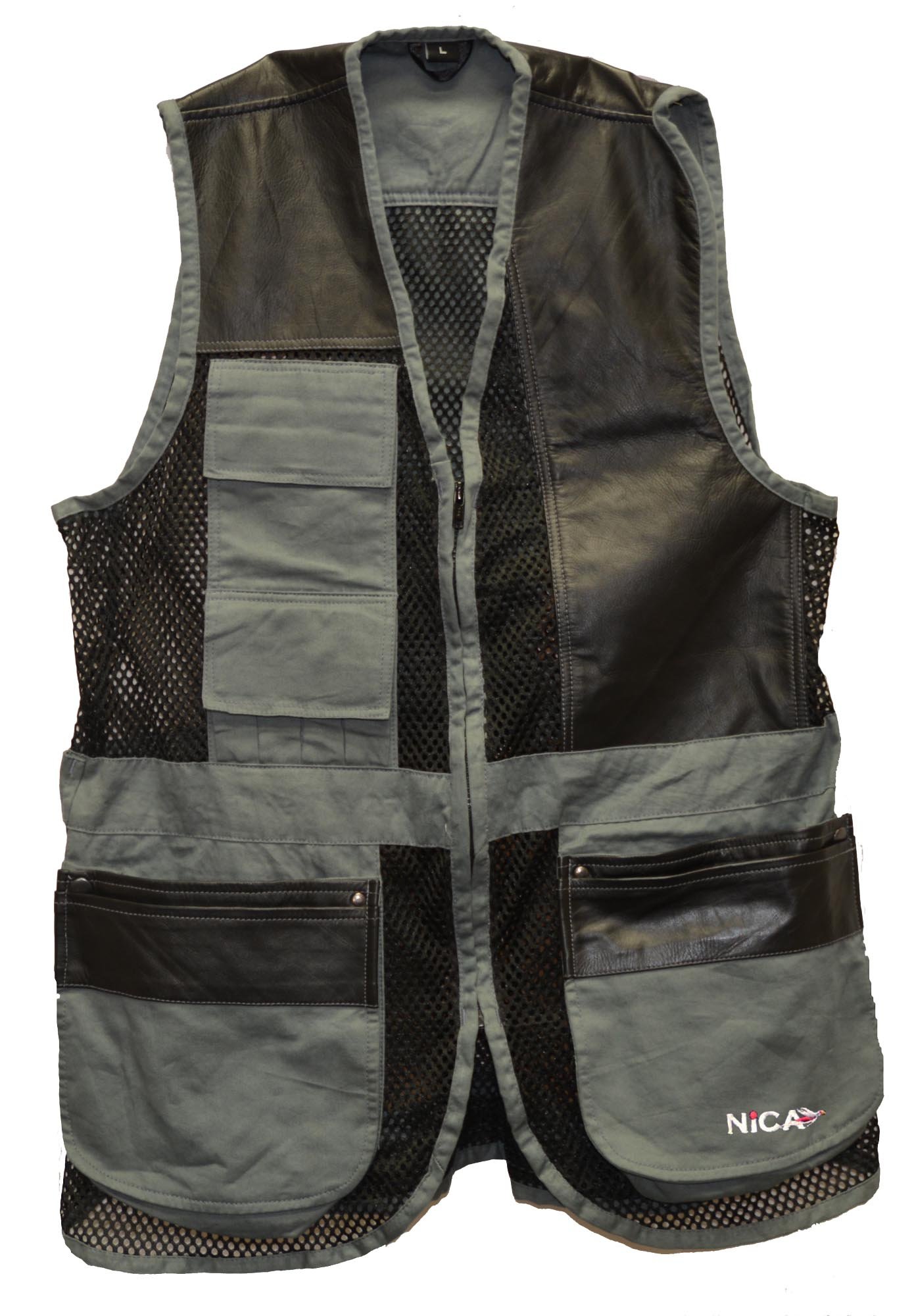 Tactical Shooting Vest for Men - Left Handed Design - Gray Camo Hunting Vest for Outdoor Sports & Range Training