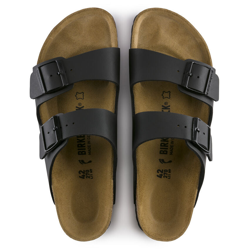 Birkenstock Arizona Birko-Flor Classic Footbed Sandals - Black | Comfortable Orthopedic Leather Sandals for Women & Men | Perfect for Walking, Travel & Everyday Wear