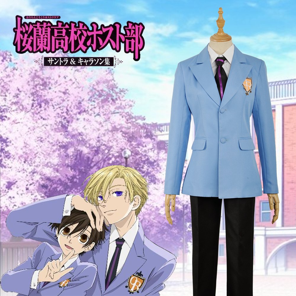 Ouran High School Haruhi Fujioka Cosplay Costume - Adult Uniform Blazer, Shirt, Pants & Tie Set for Halloween, Anime Conventions & Themed Parties