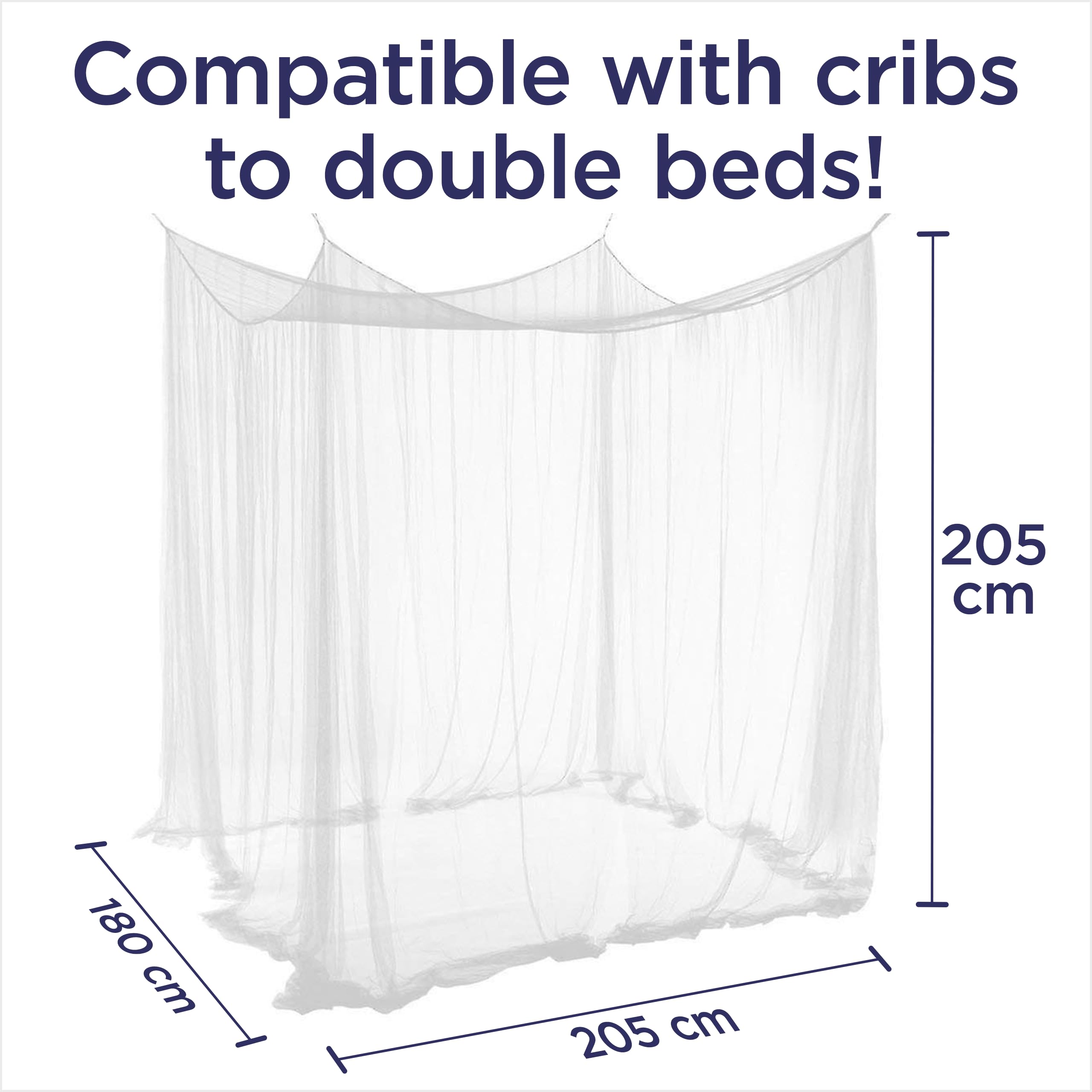 EVEN NATURALS Luxury Bed Canopy - Large Mosquito Net Tent for Double to Queen Beds | Portable Camping Screen House (2-Pack) | Perfect for Bedroom Decor, Outdoor Camping & Glamping