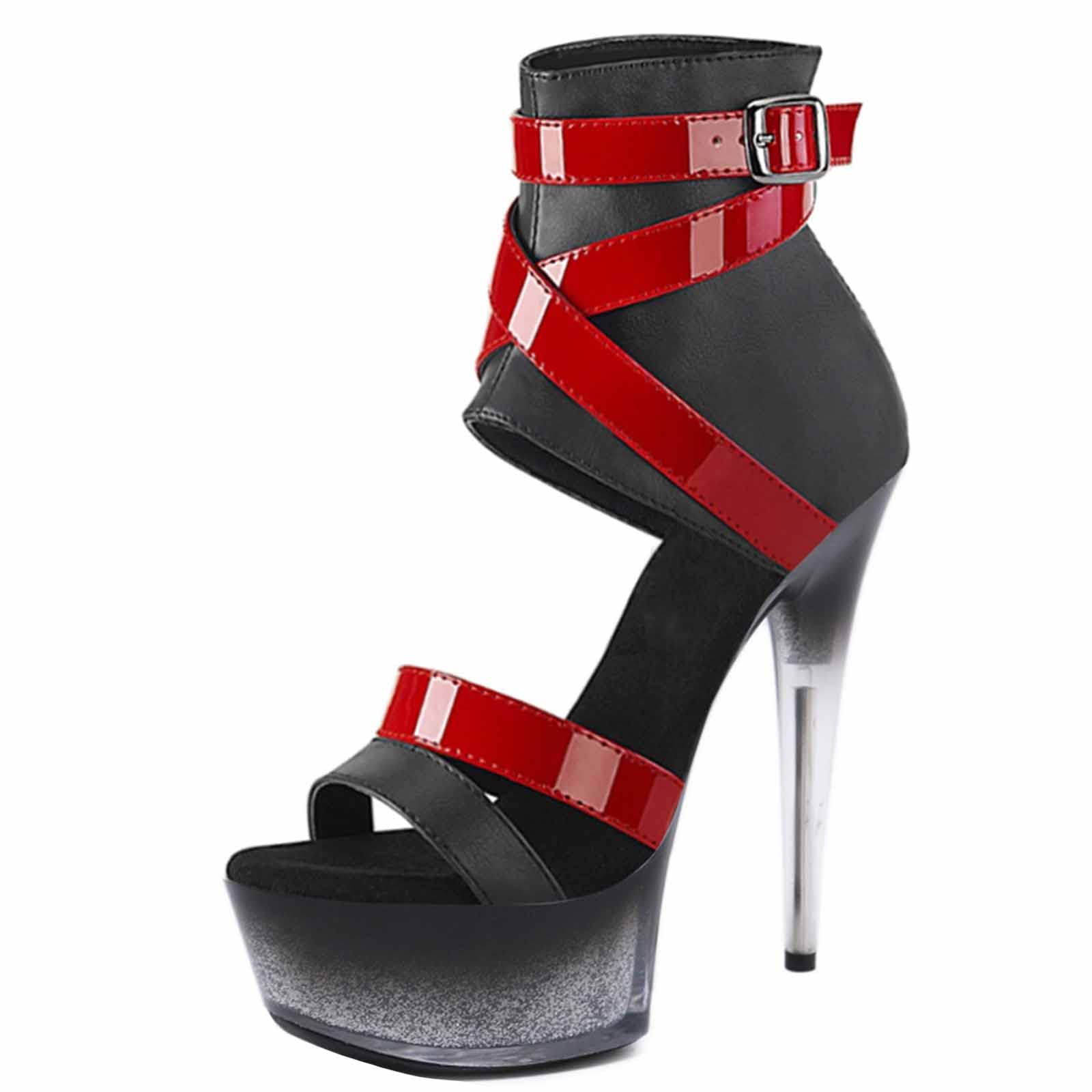 FEIPiBAO Plus Size Unisex 15CM Stiletto High Heel Platform Shoes for Pole Dancing, Club Parties & Nightlife - Sexy Mule Heels for Women & Men | Perfect for Performances, Cosplay & Special Events