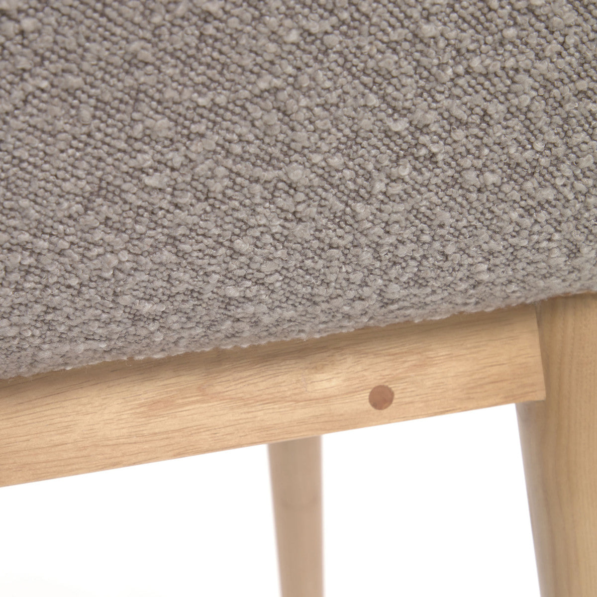Konna Boucle Dining Chair - Modern Upholstered Accent Chair for Kitchen, Dining Room & Office - Soft Textured Fabric & Sturdy Wooden Legs