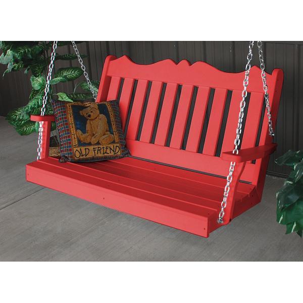 Eco-Friendly Recycled Plastic Poly Royal English Porch Swing - Outdoor Garden Patio Furniture for Relaxing & Lounging