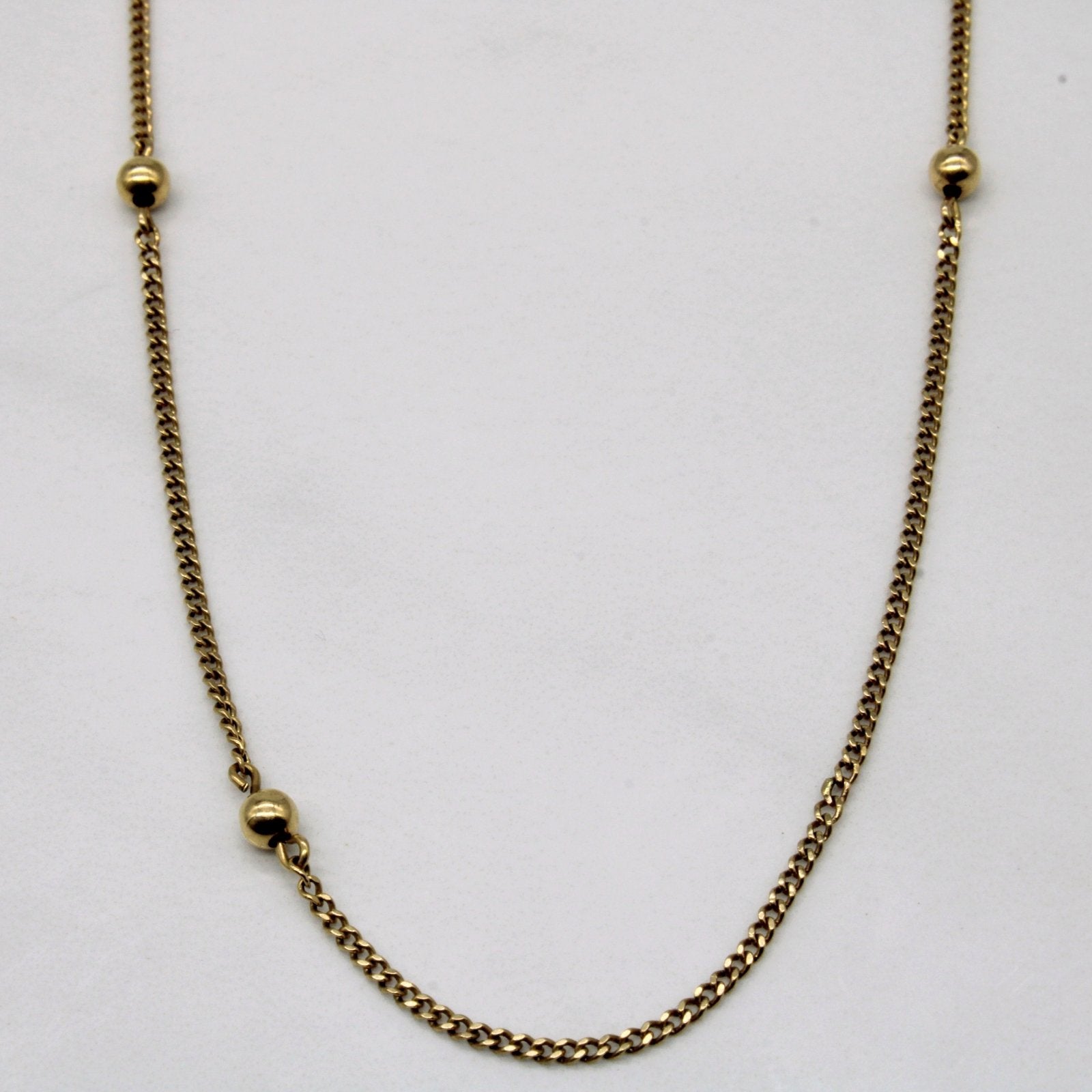 10K Yellow Gold Ball Link Chain Necklace - 16 Inch Classic Dainty Jewelry for Women, Perfect for Layering & Everyday Wear